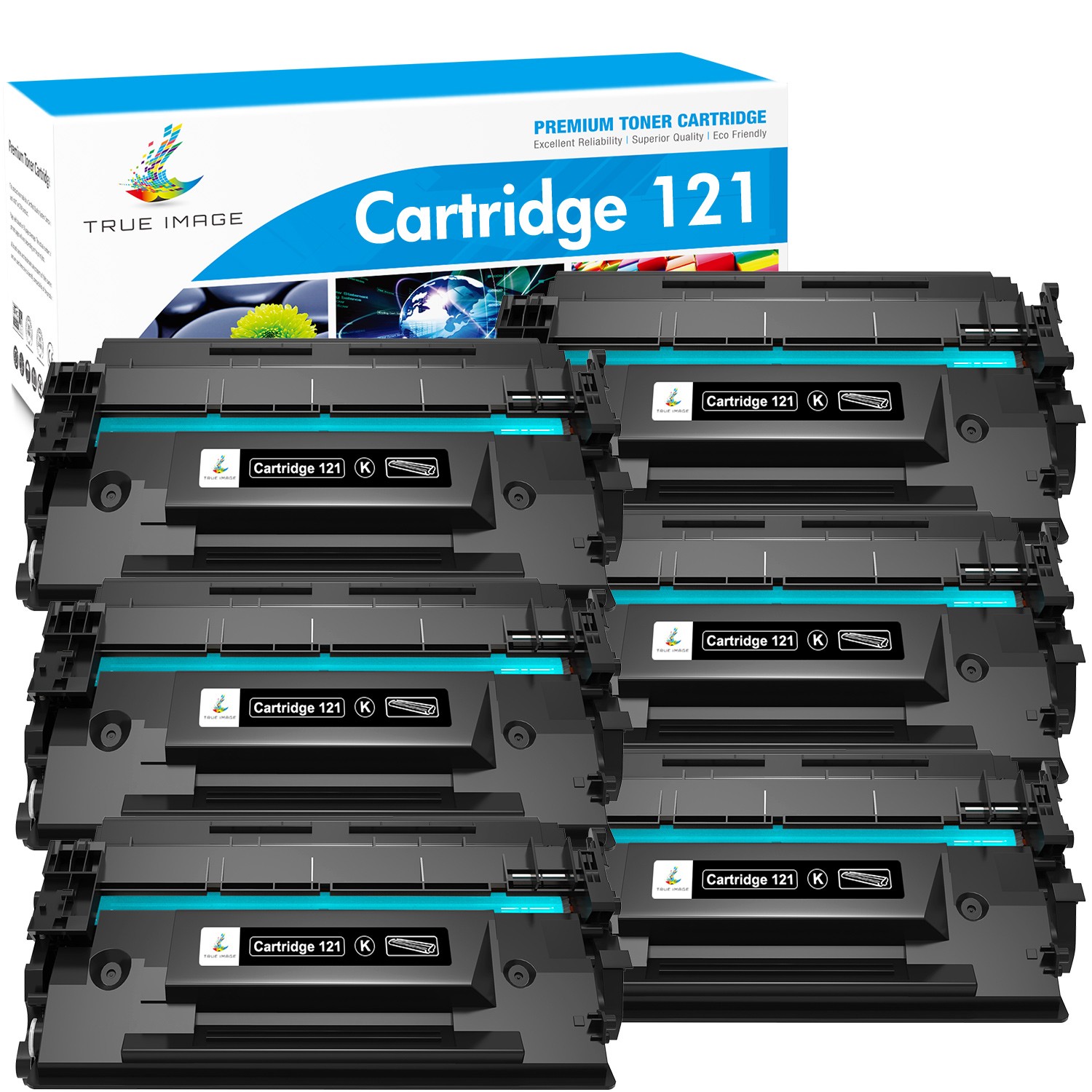 CRG121 6PK Compatible With Canon 121 Black Toner 3252C001 ImageClass D1650 D1620