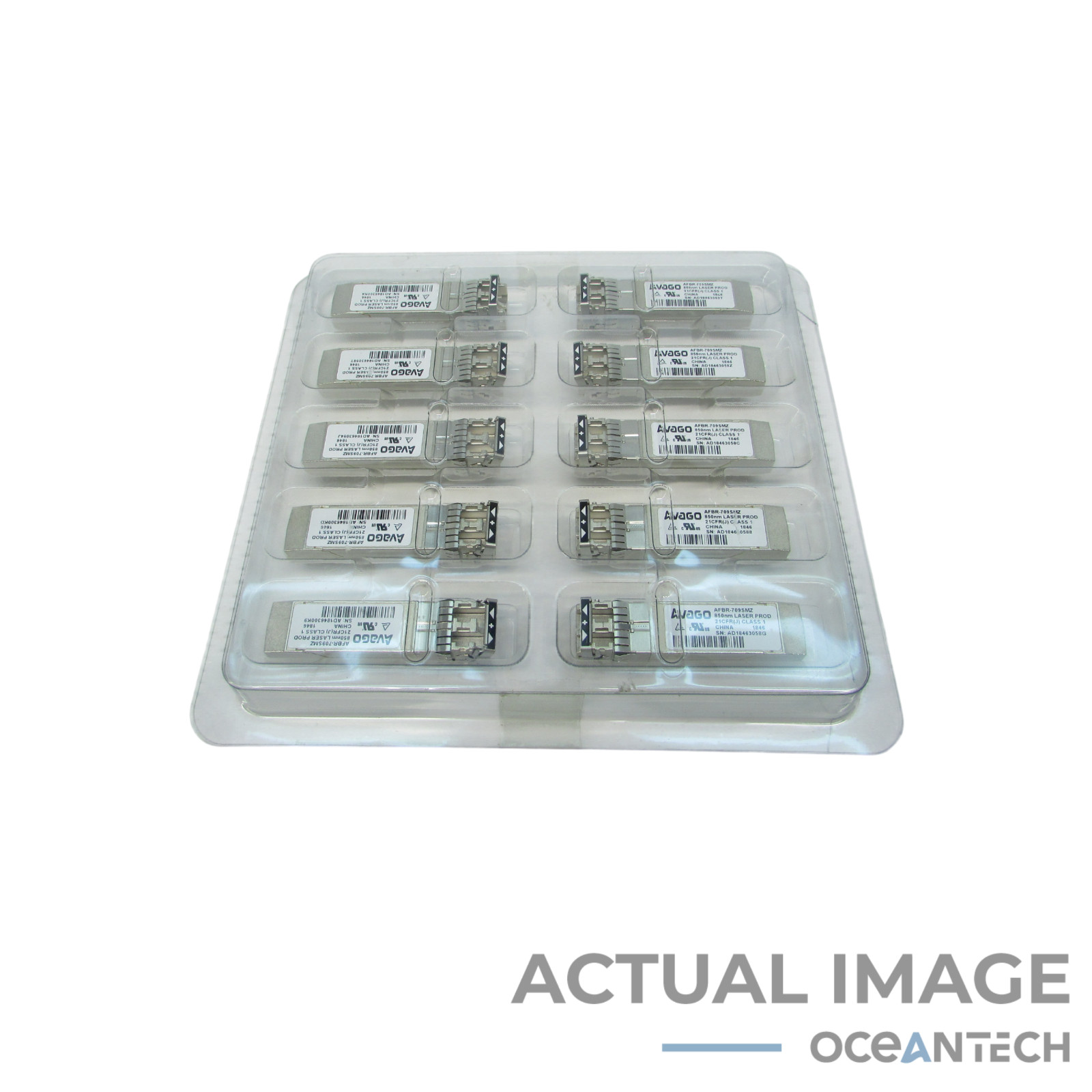 Avago 10GB SFP+ TRANSCEIVER 10GBASE-SR AFBR-709SMZ-IB8 Lot of 10