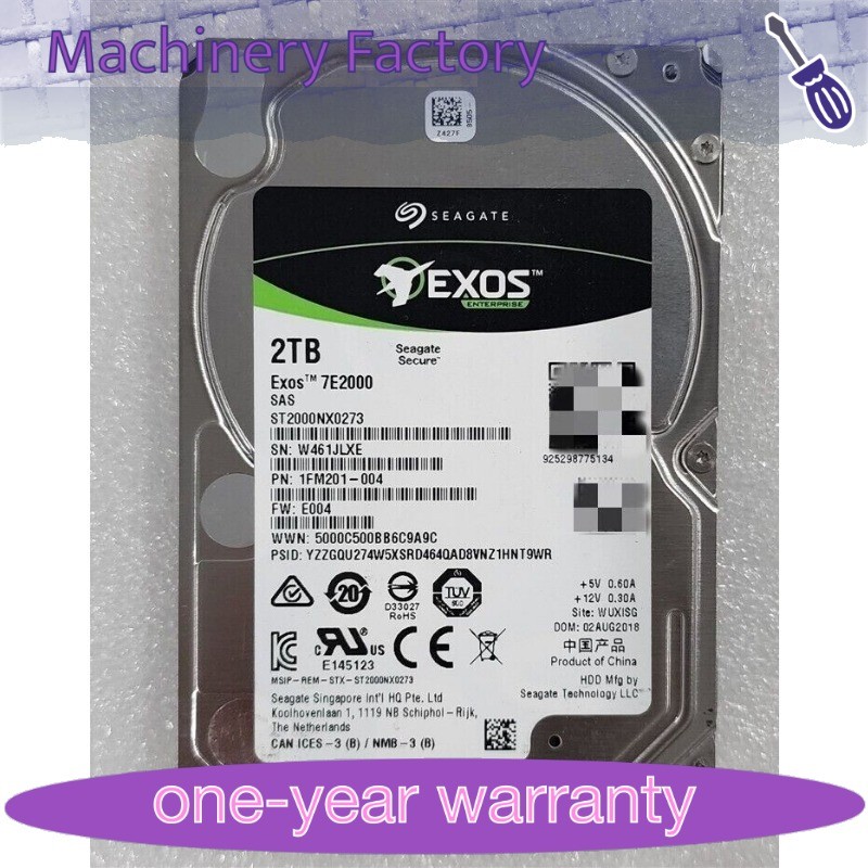 SEAGATE ST2000NX0273 Exos 7e2000 2tb 7200rpm SAS-12gbits 128mb Buffer 2.5inch