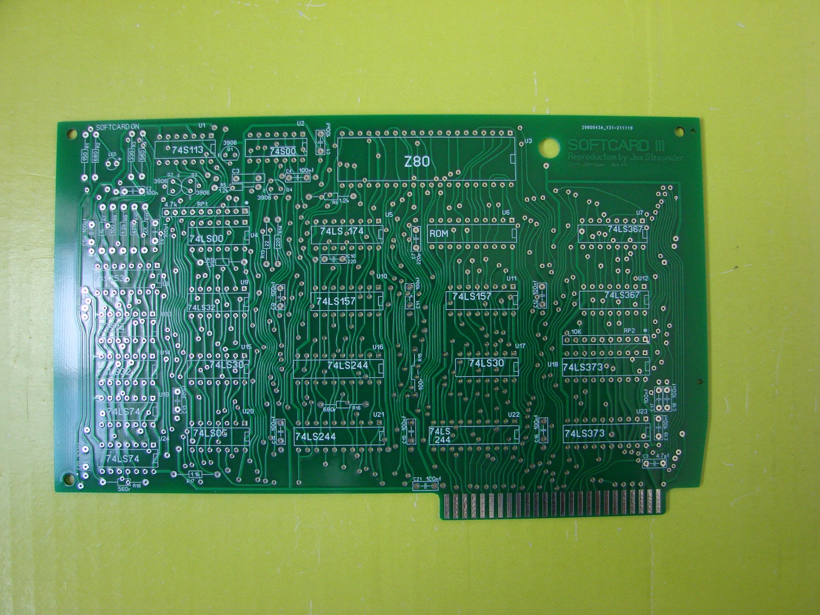 APPLE III Microsoft SOFTCARD III Z80 Card pcb