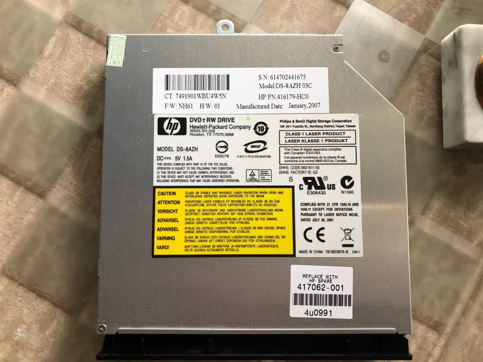 New HP Pavilion DV6000 DV6500 DV9000 DV91000 CD/DVD Lightscribe Burner
