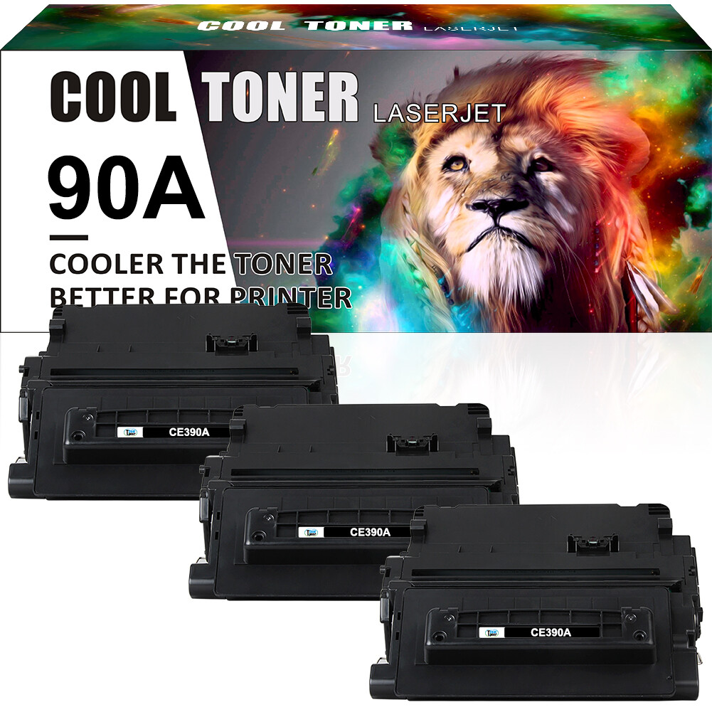 3PK Toner Compatible with HP 90A CE390A LaserJet Enterprise 600 M601 M602 M603