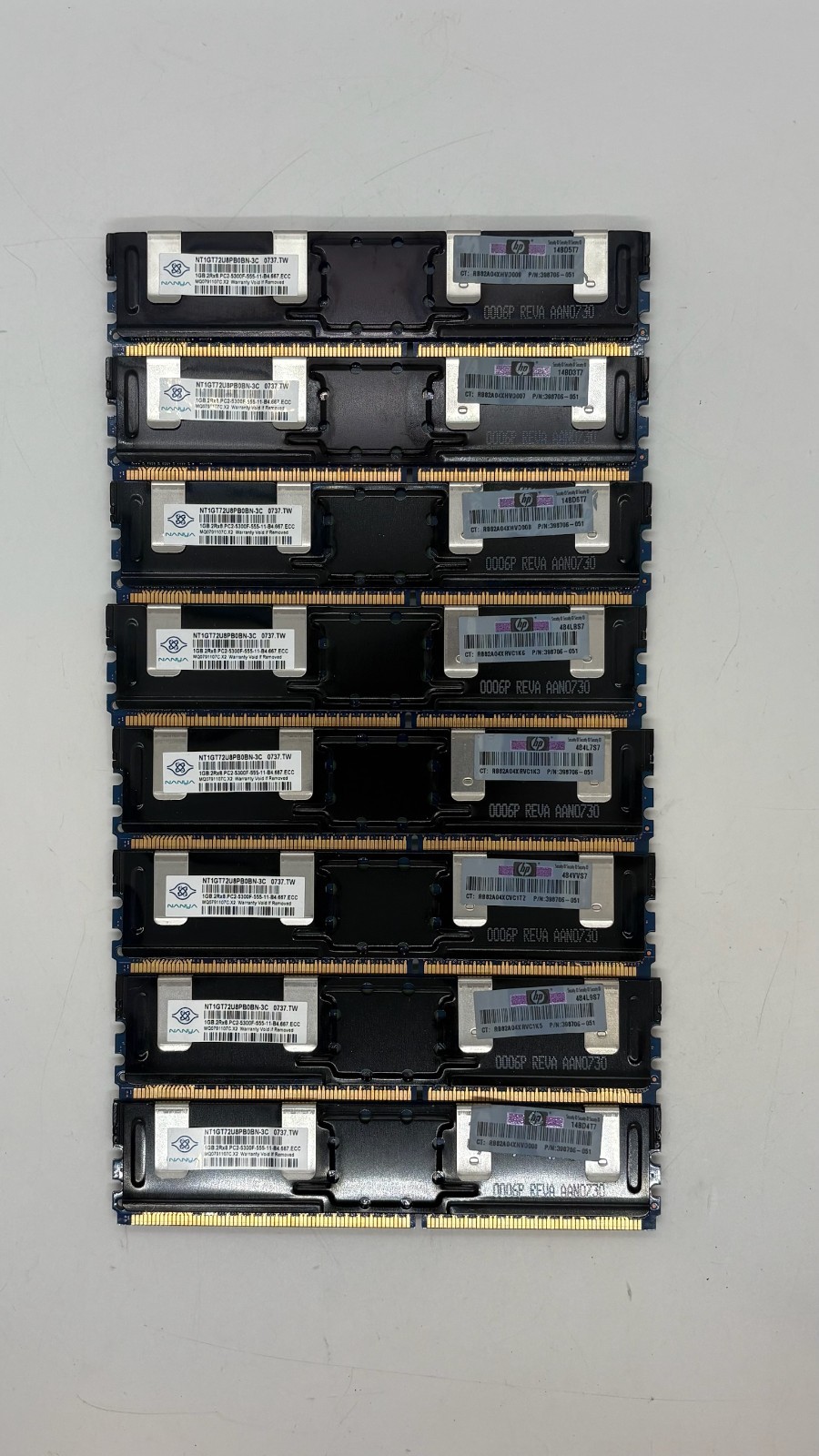 8GB (8x 1GB) HP Server Memory/RAM 398706-051 - Nanya PC2-5300F-555-11-B4