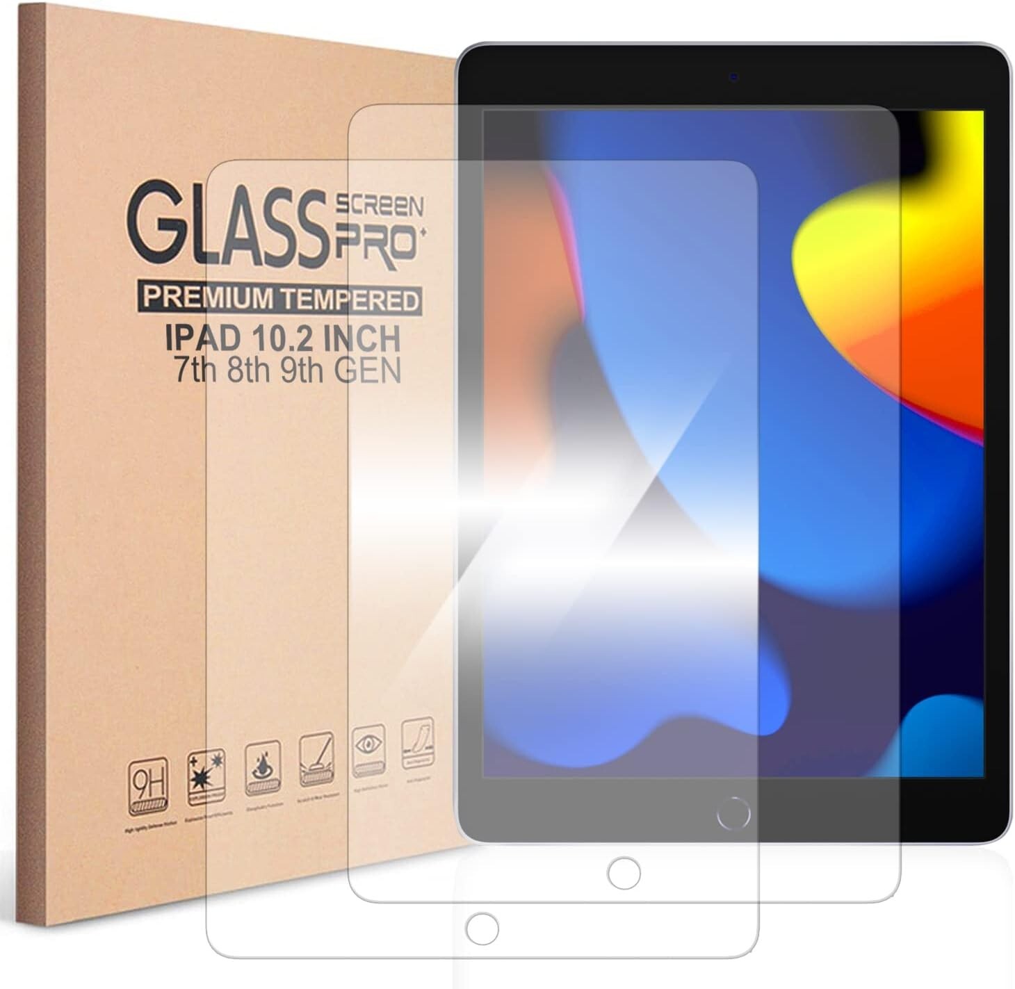 5-Pack HD Clear Tempered Glass Screen Protector For iPad 10.2 7th 8th 9th Gen