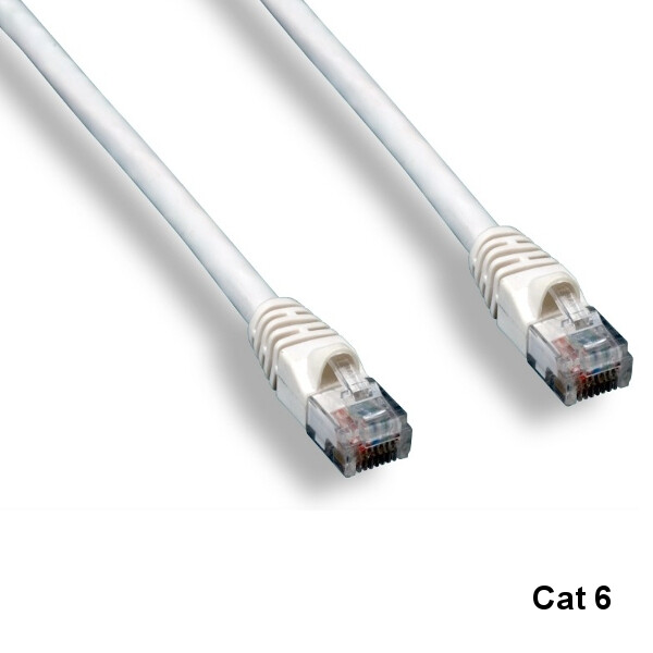 Kentek White 50ft Cat6 UTP Cable 24AWG 550MHz Pure Copper RJ45 Ethernet Routers