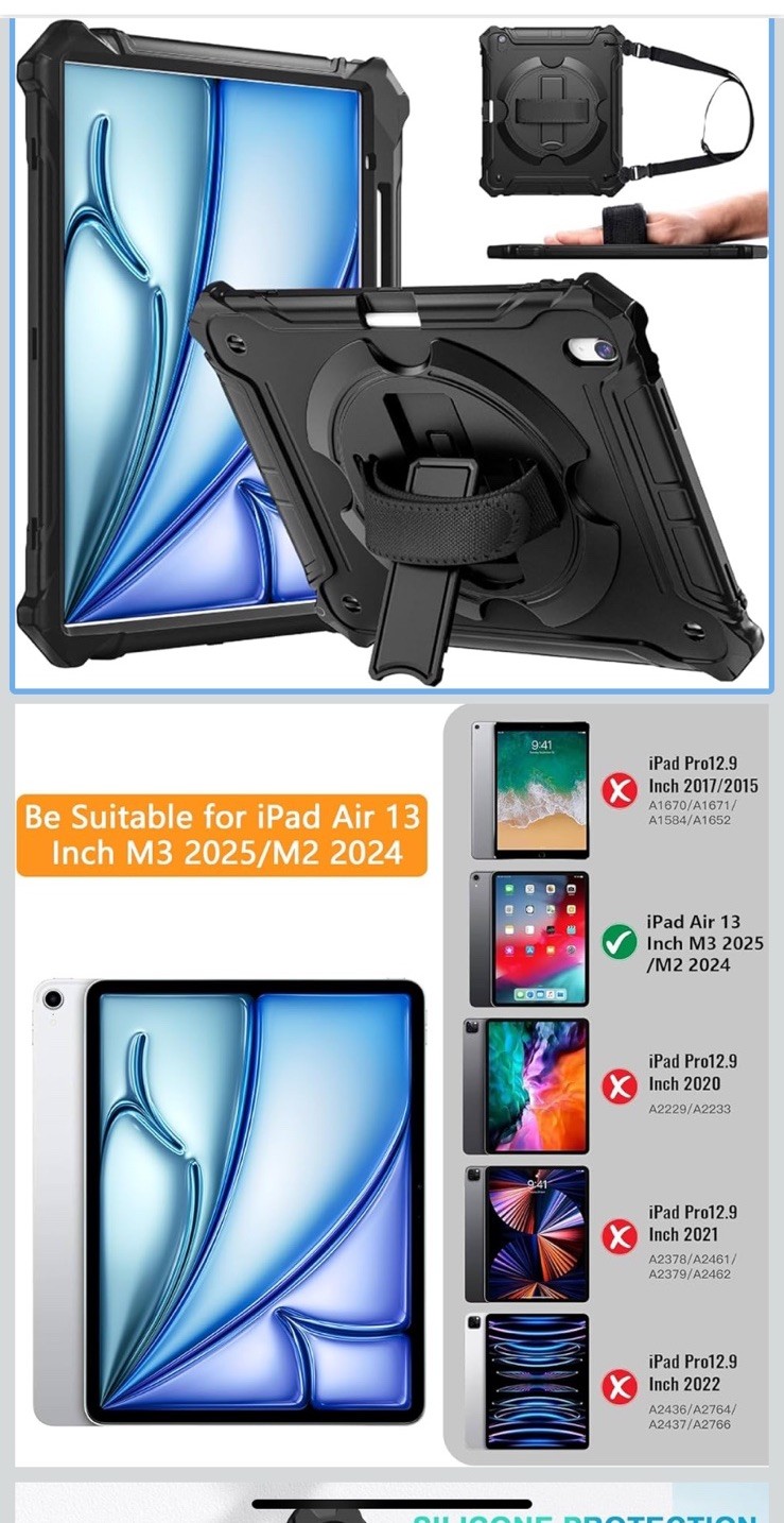 Premium Leather Folding Stand Folio Cover for iPad 13 inch case M3 2025