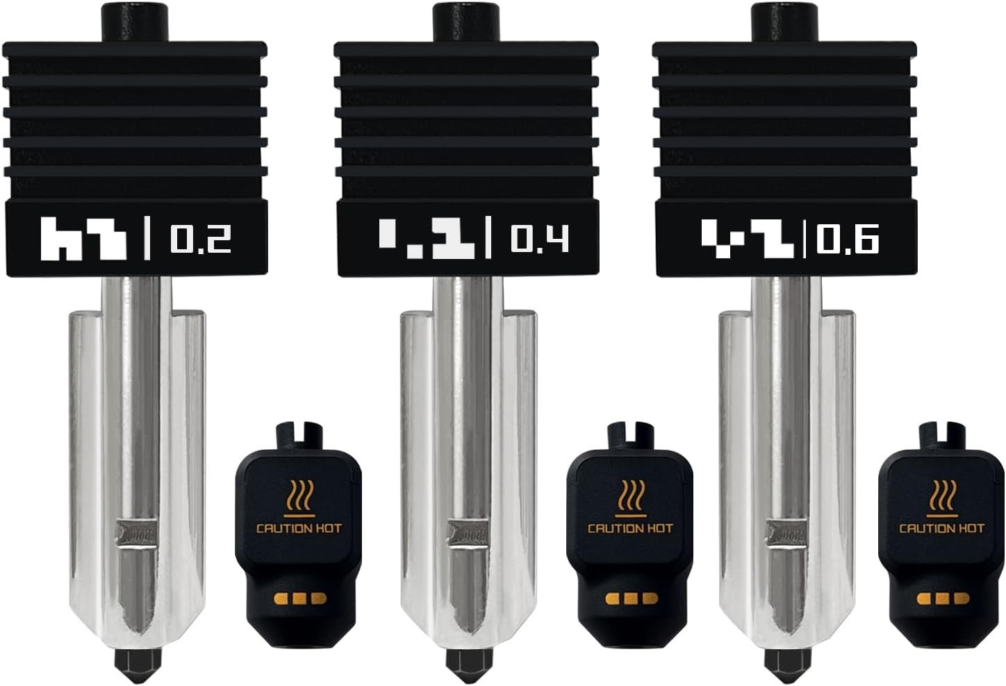 3 Pack P2S Hotend 0.2MM 0.4MM 0.6MM Nozzle for P2S/X2D/H2S/H2D/H2C/A1/A1 Mini...