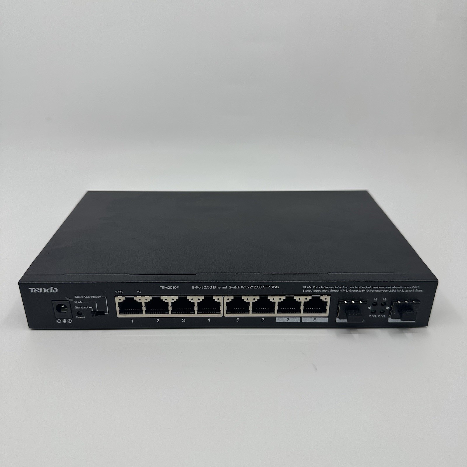 Tenda TEM2010F Ethernet Switch 2.5g 8-Port with 2x2.5G SFP+ Slots Lightly Used