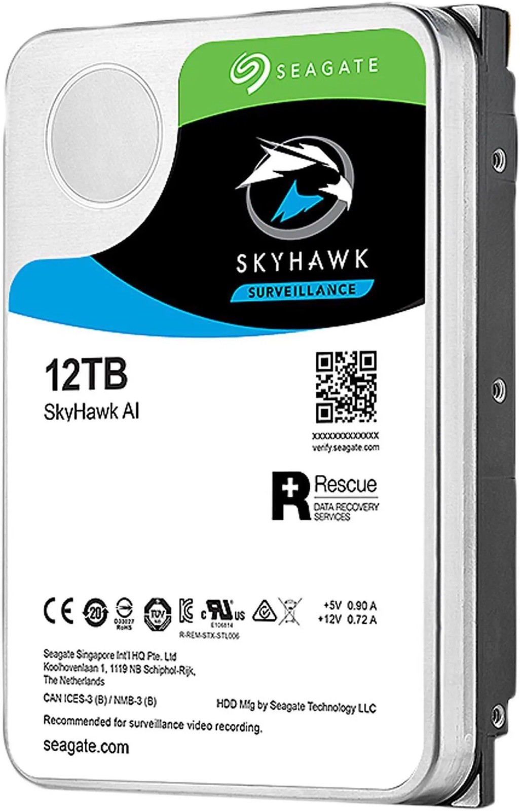 Seagate SkyHawk AI ST12000VE0008 12TB 7200RPM SATA 6.0GB/s 256MB 3.5" Hard Drive