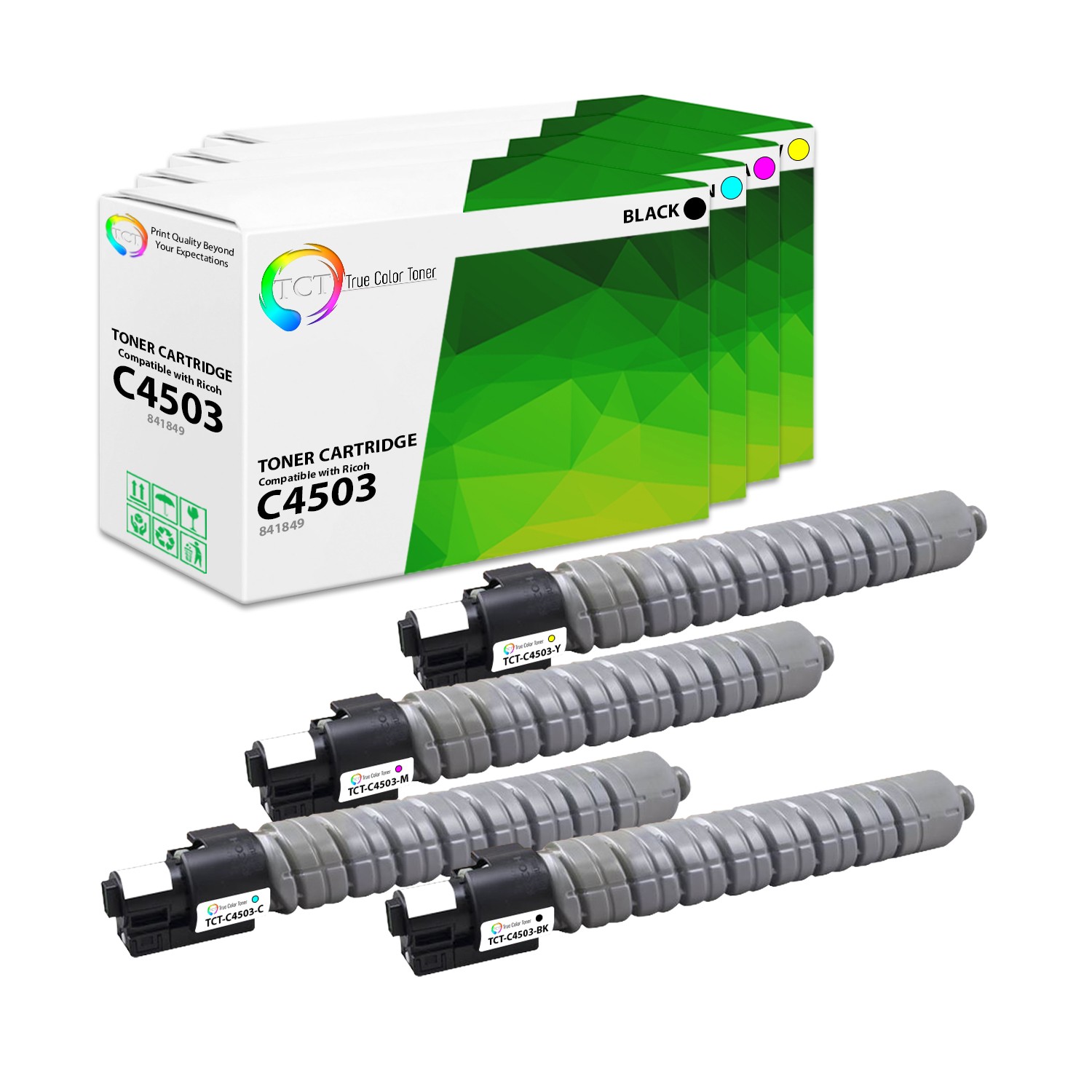 4Pk TCT Premium C4503 BCMY for Ricoh Aficio MP C4503 5503 Compatible Toner