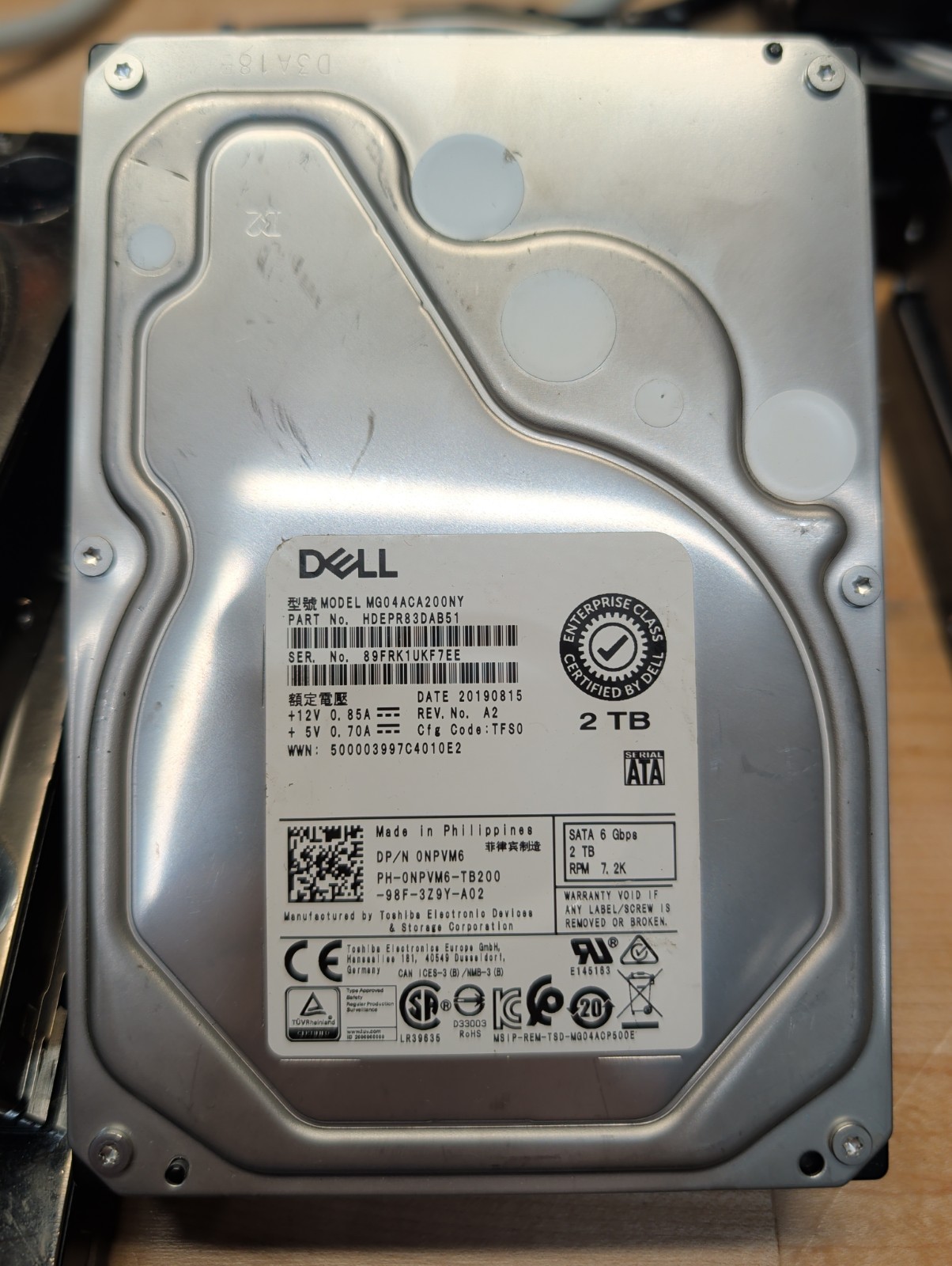 Dell Toshiba MG04ACA200NY 2TB SATA HDD