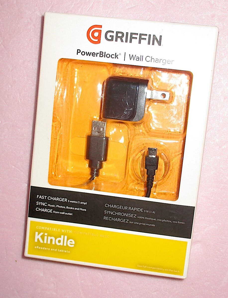 Griffin KINDLE Powerblock Wall 5W Fast-Charger w/ Micro USB Cable NEW