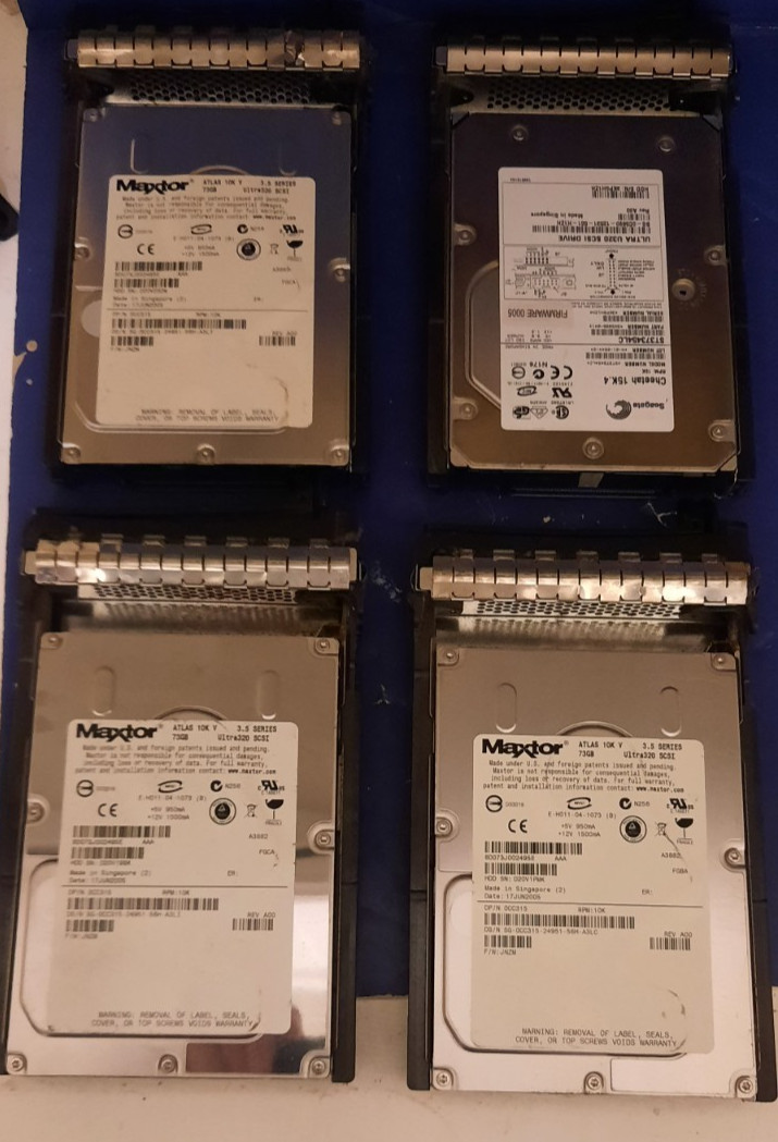 Lot 4 Seagate Cheetah 15K.4 73GB Ultra320 SCSI 3.5" 15K 16MB ST373454LC W caddie