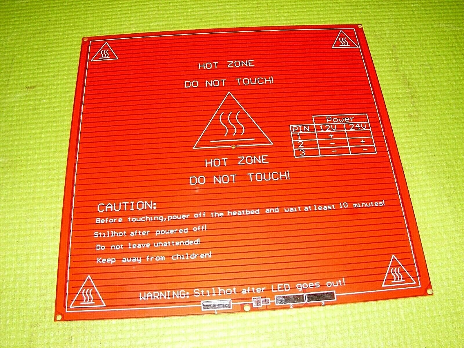 QTY1 MK2B RED DUEL VOLTAGE PWR  214mm SQUARE 1.5MM PCB HEATED HOT BED 3D PRINTER