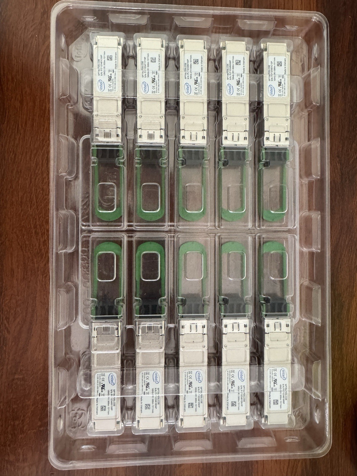 Intel SPTSLP2SLCDE 100G-DR1 QSFP28 500m 1311nm Transceivers - Lot of 10 - New