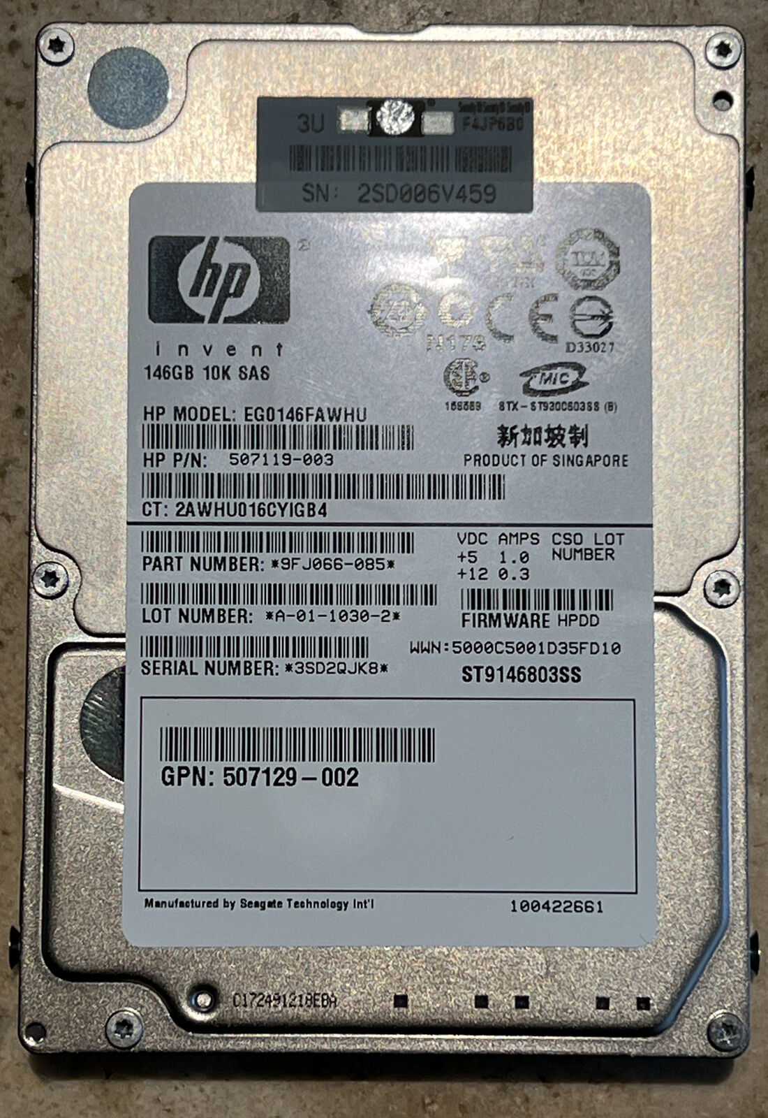 HP Invent 146GB 10K Rpm 2.5