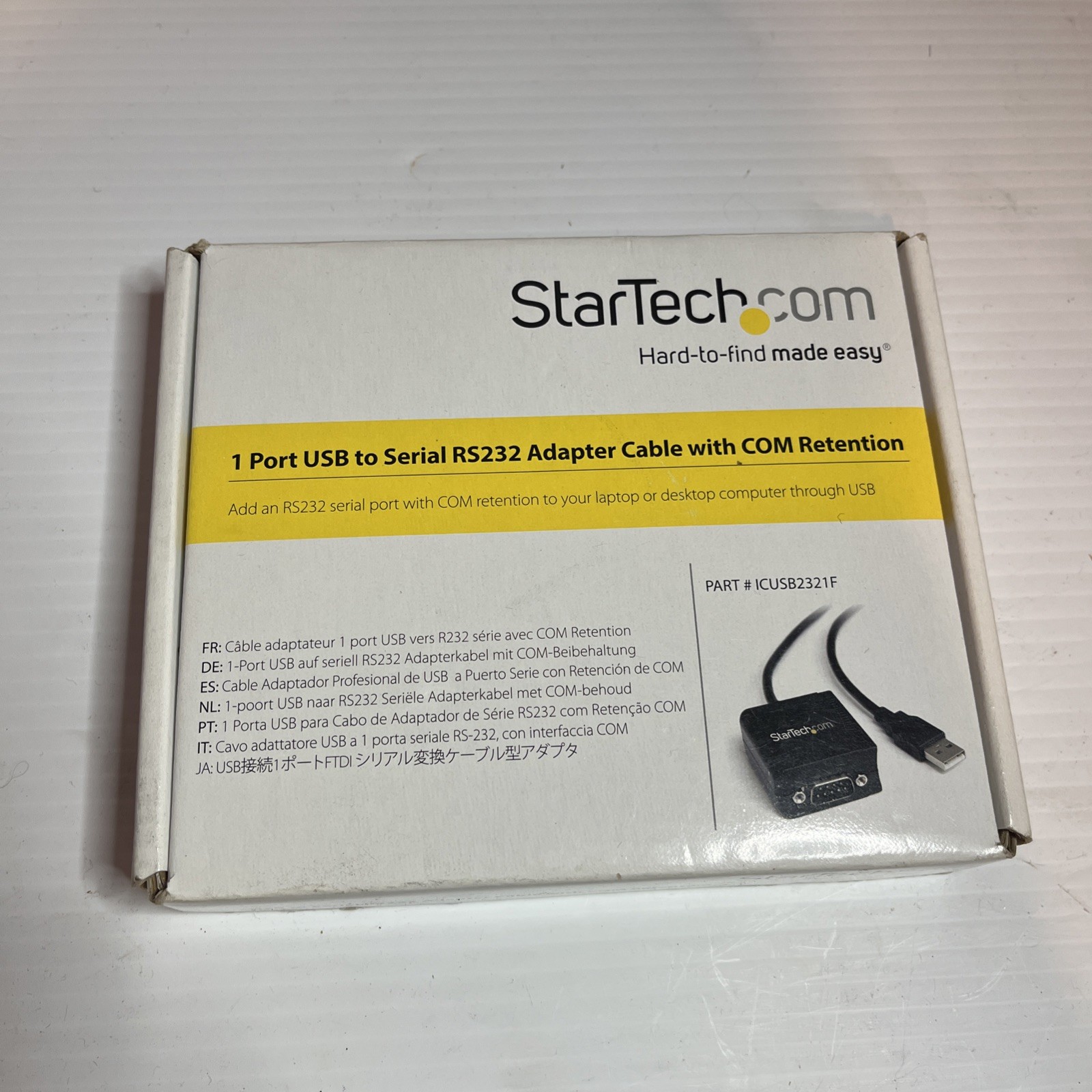 STARTECH ICUSB2321F 1 PORT USB TO SERIAL RS232 ADAPTER CABLE w/ COM Retentioin
