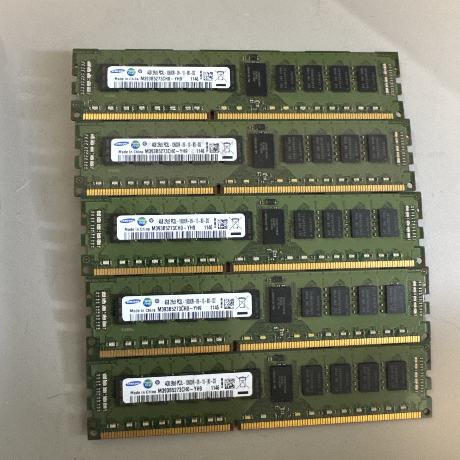 20GB Samsung 5 × 4GB 2Rx8 PC3L-10600R M393B5273CH0-YH9 Server Memory RAM 