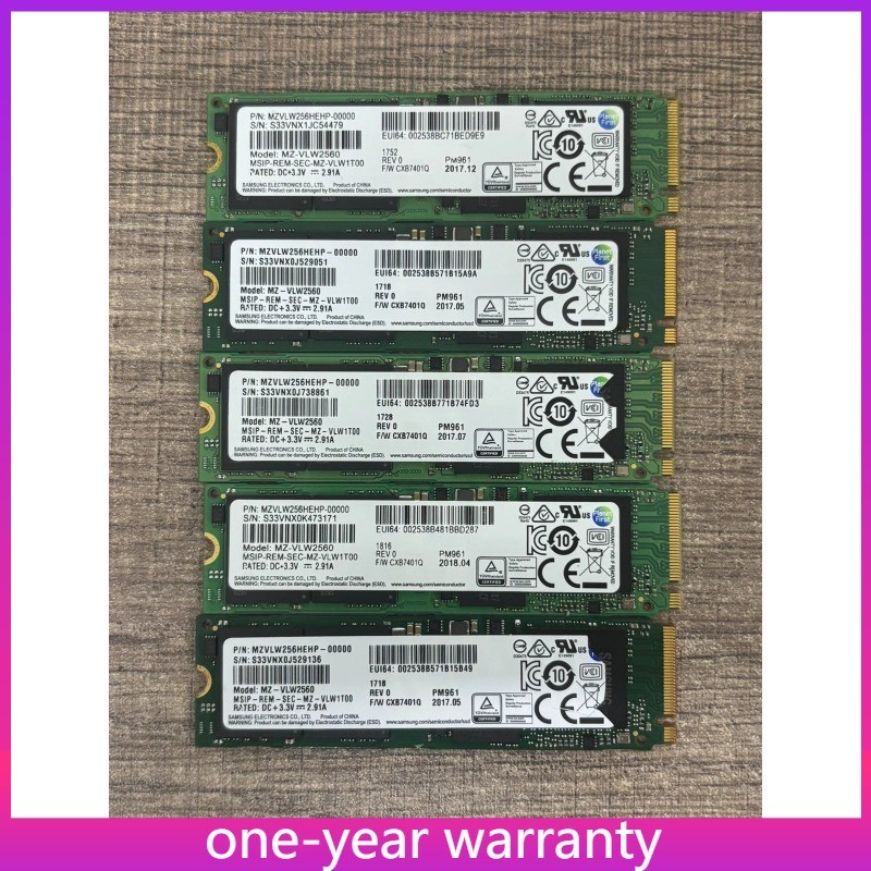 Samsung PM961 256GB SSD M.2 2280 PCIe NVME Gen3x4 MZVLW256HEHP Solid State Drive