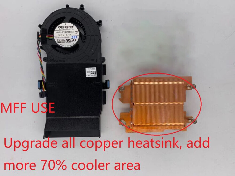  1PC with fan For 7040 7050 7060 7070 MFF Low voltage CPU copper cooler heatsink
