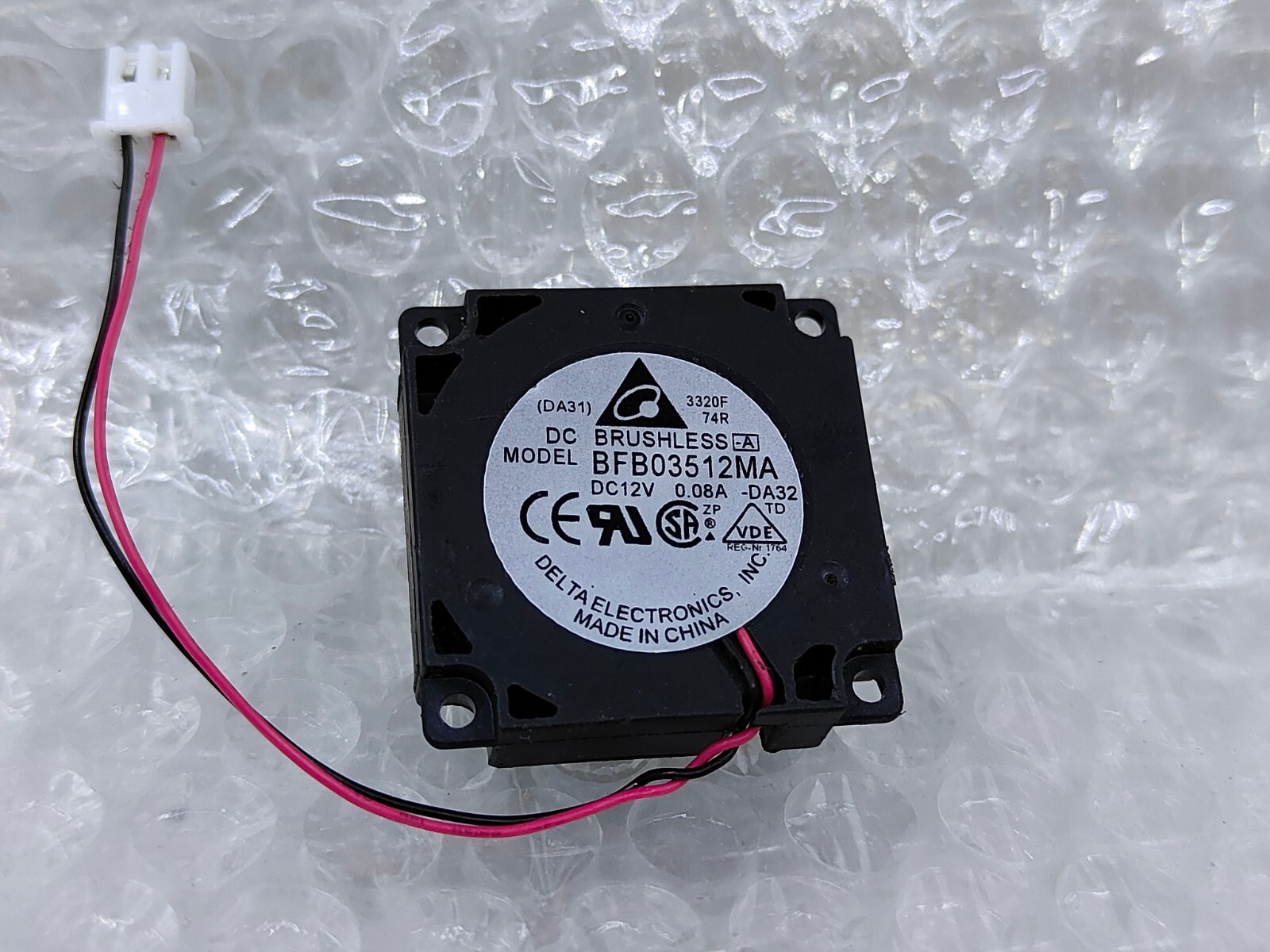 1 PCS  Delta Fan  BFB03512MA DC12V 0.08A  3.5cm 2 pin turbine blower cooling fan