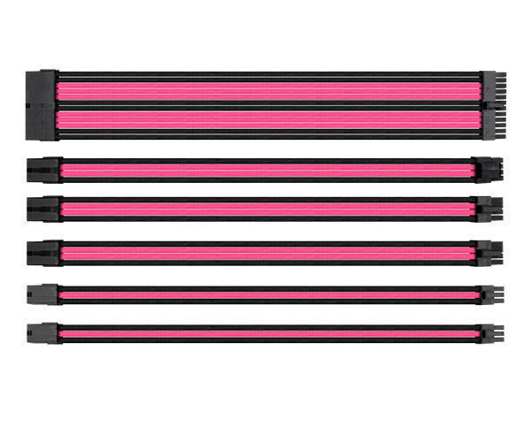Thermaltake AC-046-CN1NAN-A1 TtMod Sleeve Cable Set – Pink/Black