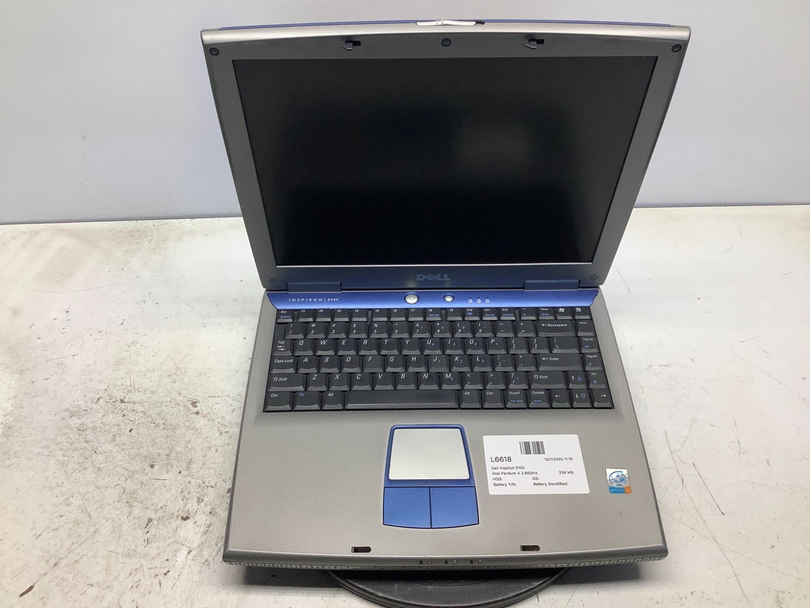 Dell Inspiron 5100 Intel Pentium 4 2.66GHz 256 MB NO HDD