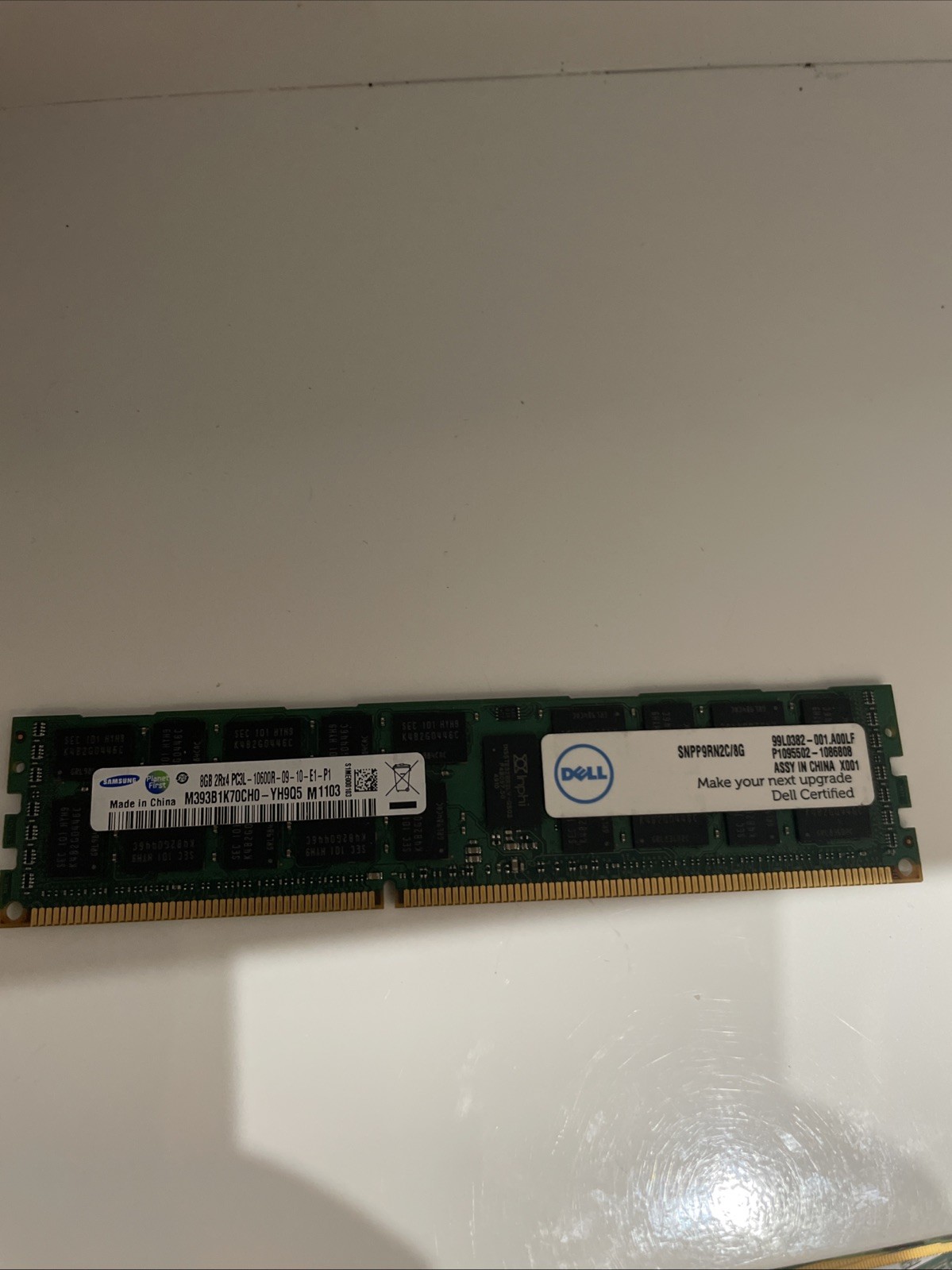 Samsung 8GB 2Rx4 PC3L-10600R-09-10-E1-D2 ECC REG Server Memory M393B1K70CH0-YH9