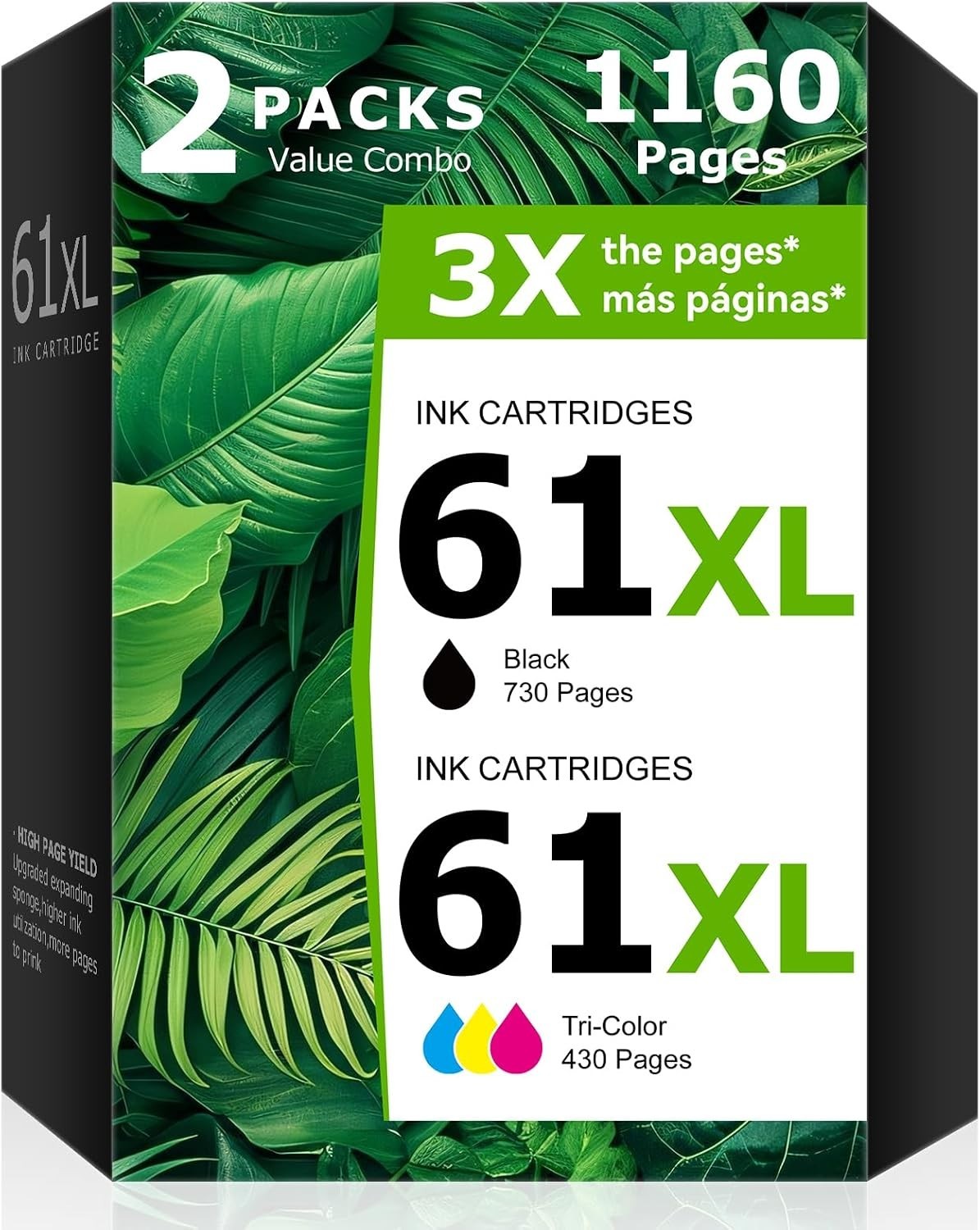 61XL Black/Color Ink Cartridges for HP 61 ENVY 4500 4501 5530 5535 DeskJet 1055