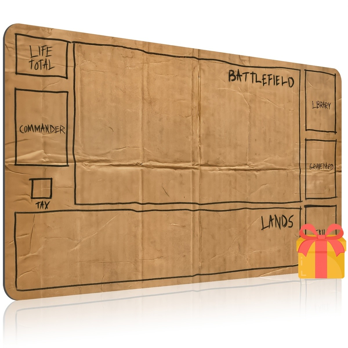 1pc Card Game Mat, Area Mat - Cardboard Design Pattern - Desktop Protector, Ga