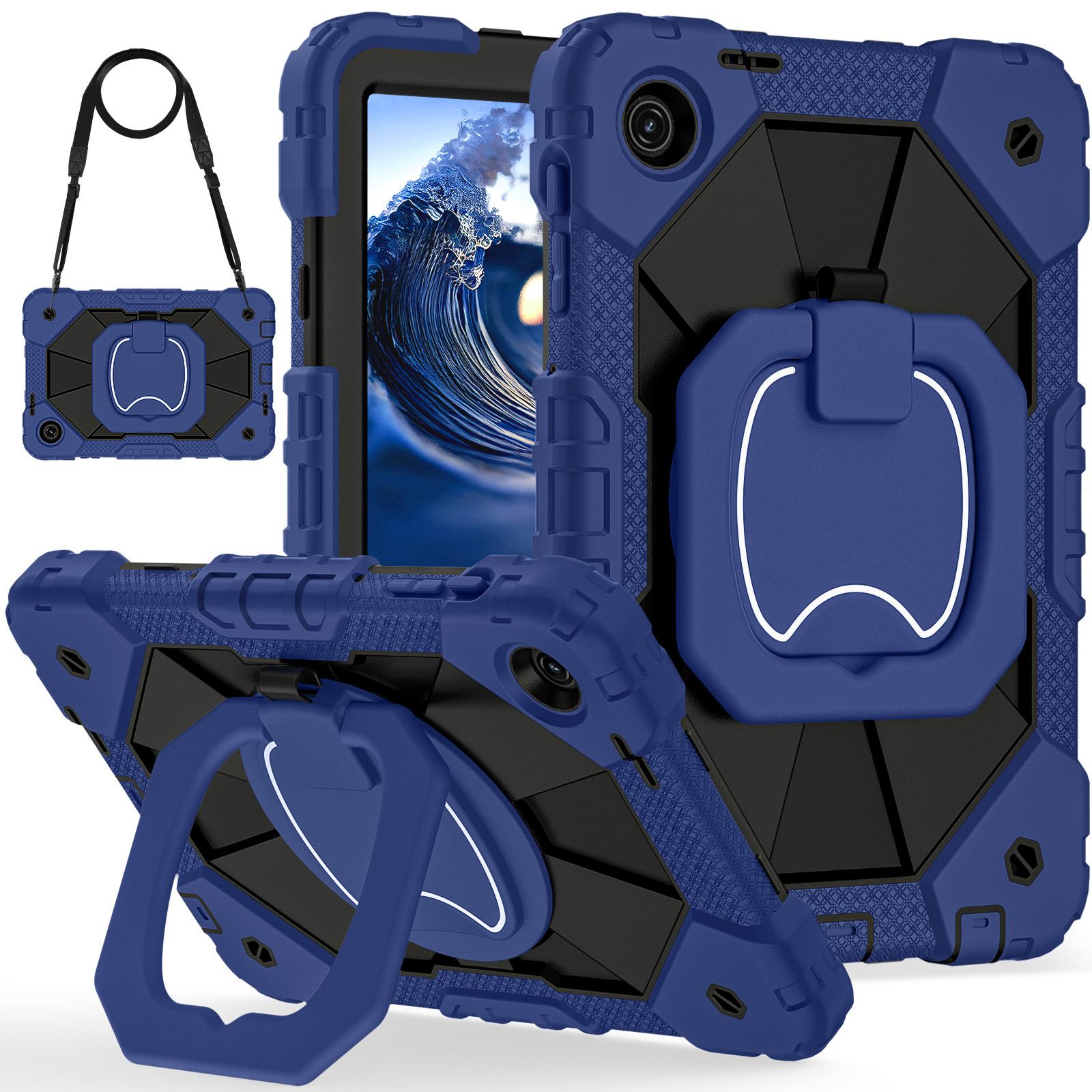 For T-Mobile Revvl Tab 2 2025 10.1-inch Stand Shockproof Rugged Case Strap