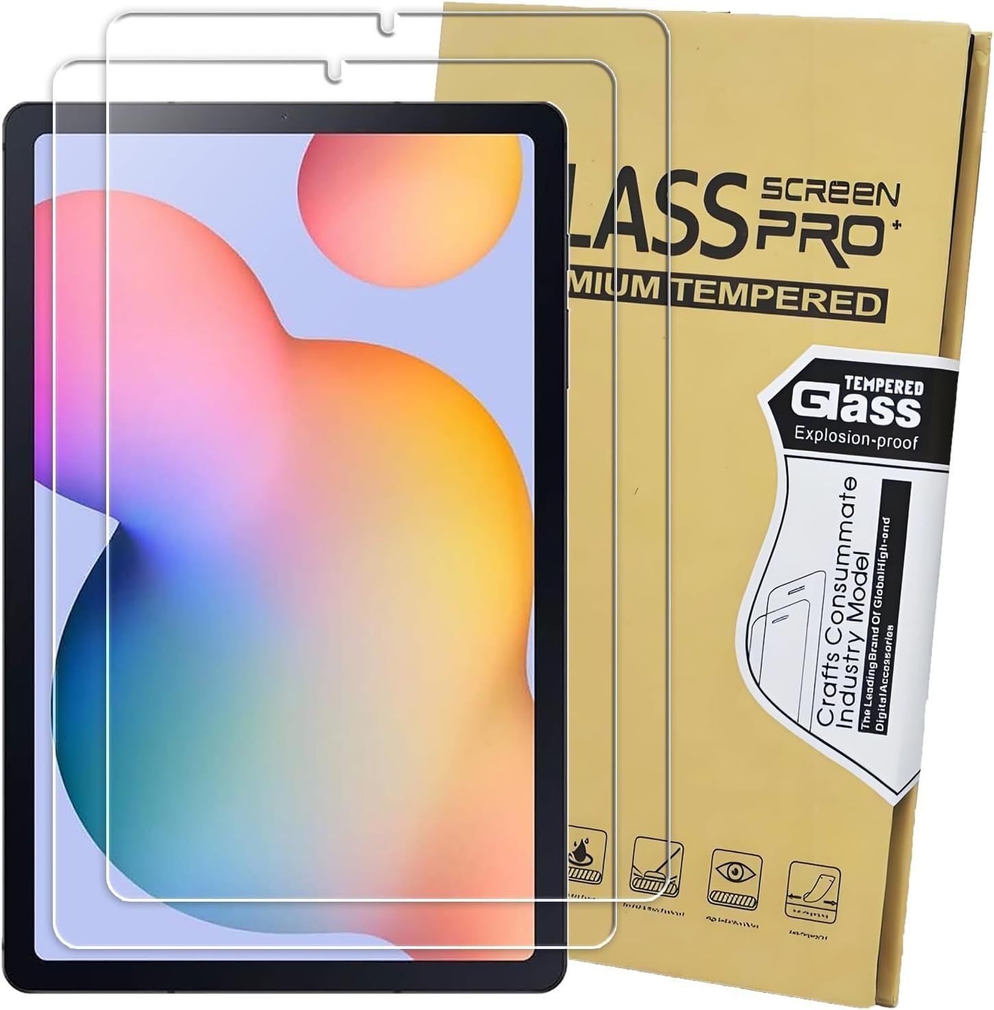 2-Pack Ultra Clear Tempered Glass Screen Protectors for Samsung Galaxy Tab S6 Li