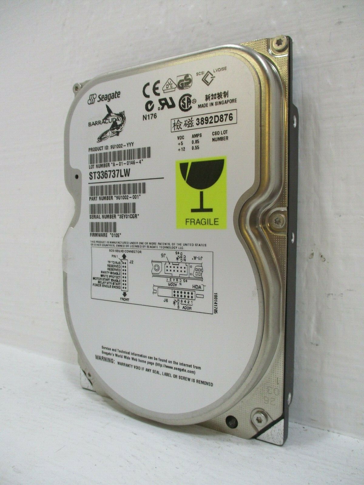 Seagate ST336737LW Barracuda Hard Disc Drive 7200-RPM 36G 68-PIN ST336737-LW 