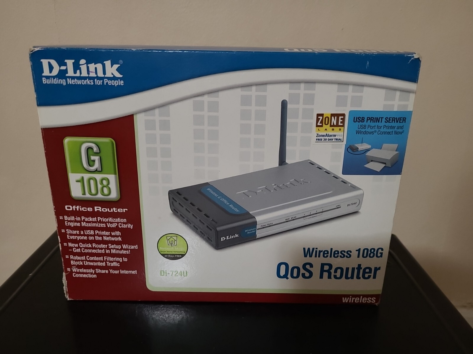 D-Link AirPlus Xtreme G DI-724S 108-G 108Mbps 4-Port 10/100 Wireless G Router...