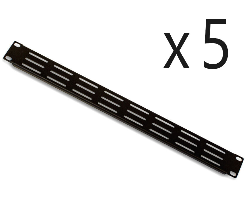 5 Pack Lot - One Space 1U 19" Vented Blank Rack Mount Server Panel Filler Spacer