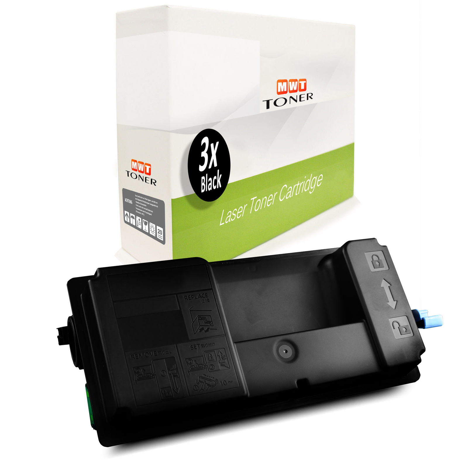 3x MWT Toner for 1T02T80UT0/PK3011 Triumph-Adler P-6033 DN Approx. 15.500 Pages