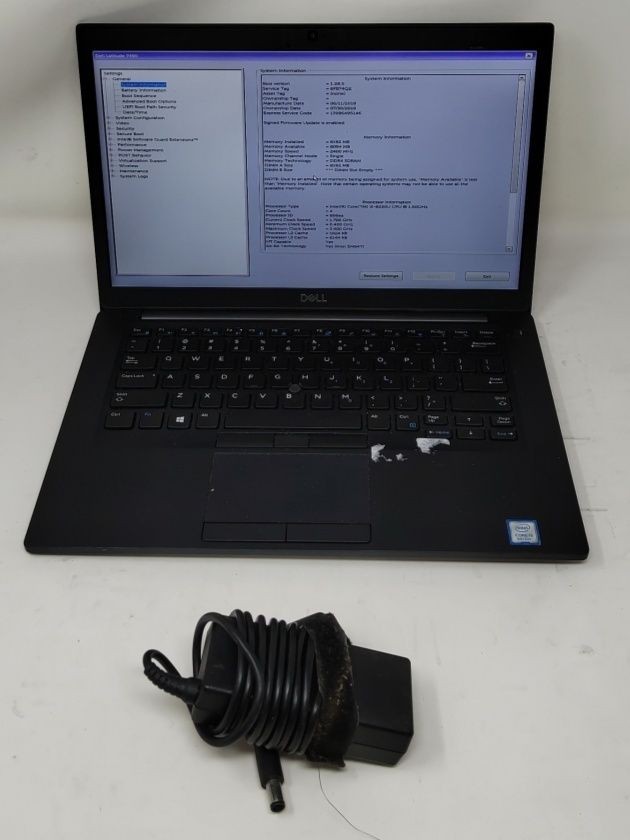 DELL LATITUDE 7490 Laptop Intel I5-8250U 8GB 256GB SEE NOTES