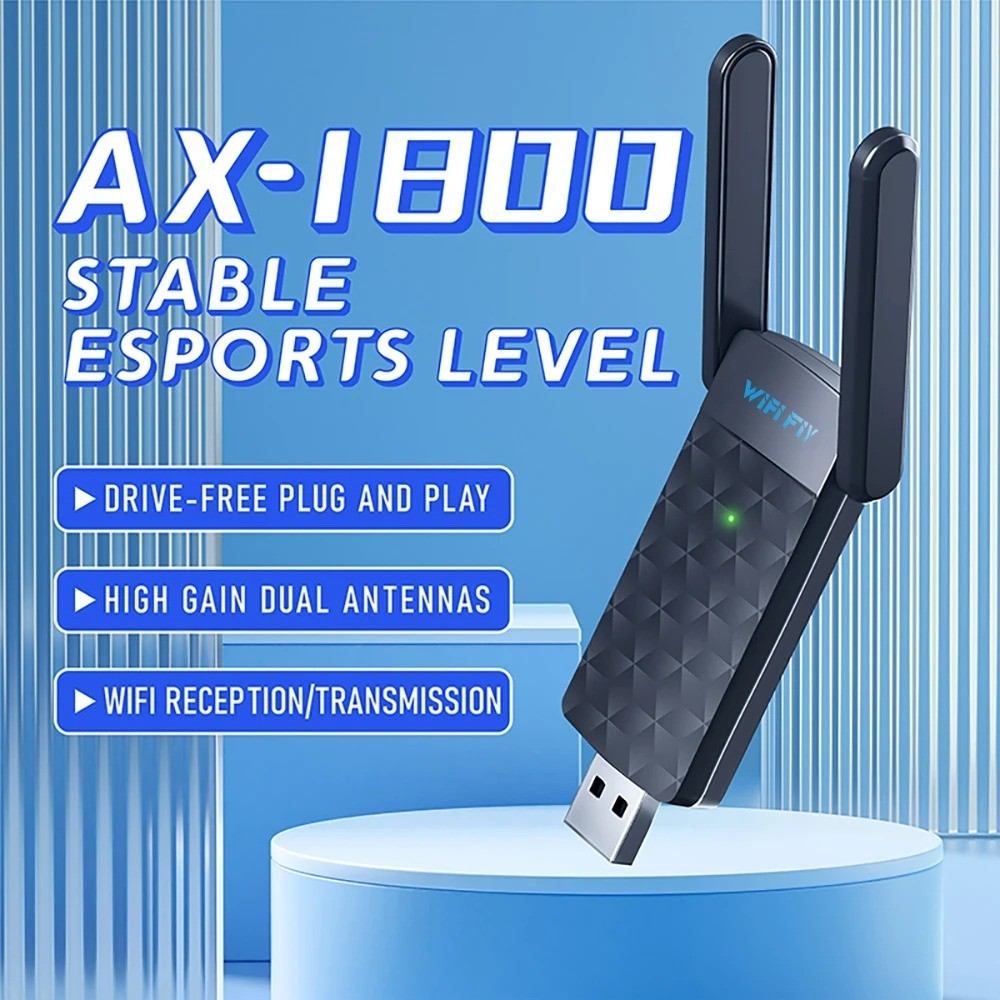 1800Mbps WiFi 6 802.11ax Dual-Band USB 3.0 Wireless Adapter for PC Desktop