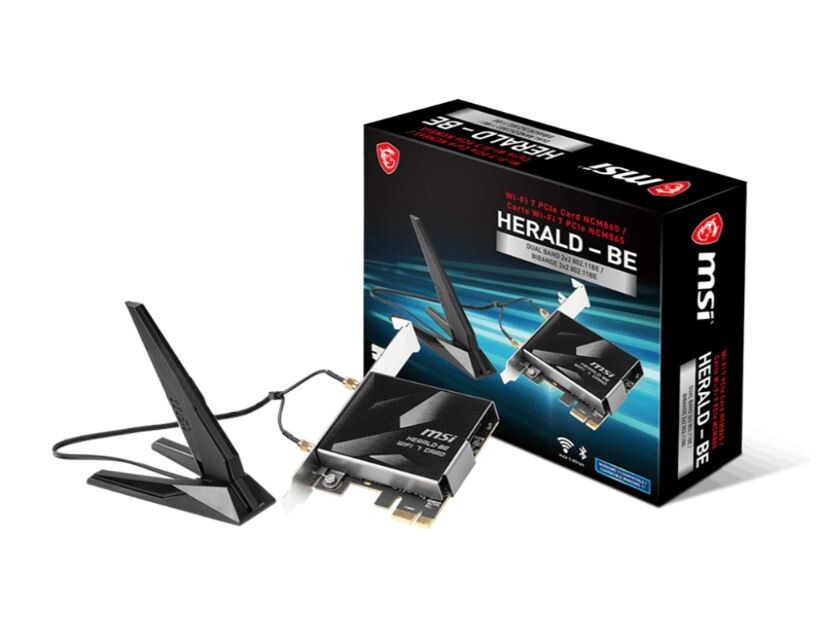 MSI HERALD MAX BE Wi-Fi 7 MAX Wireless BT 5.4 QCNCM865 for AMD & Intel