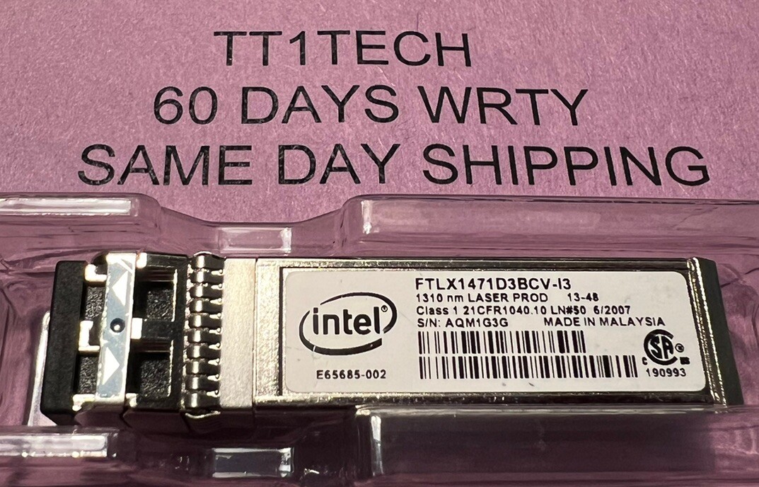 10x Intel E10GSFPLR FTLX1471D3BCV-I3 E68685-002 SFP+LR Intel X710-DA4 X722-DA2