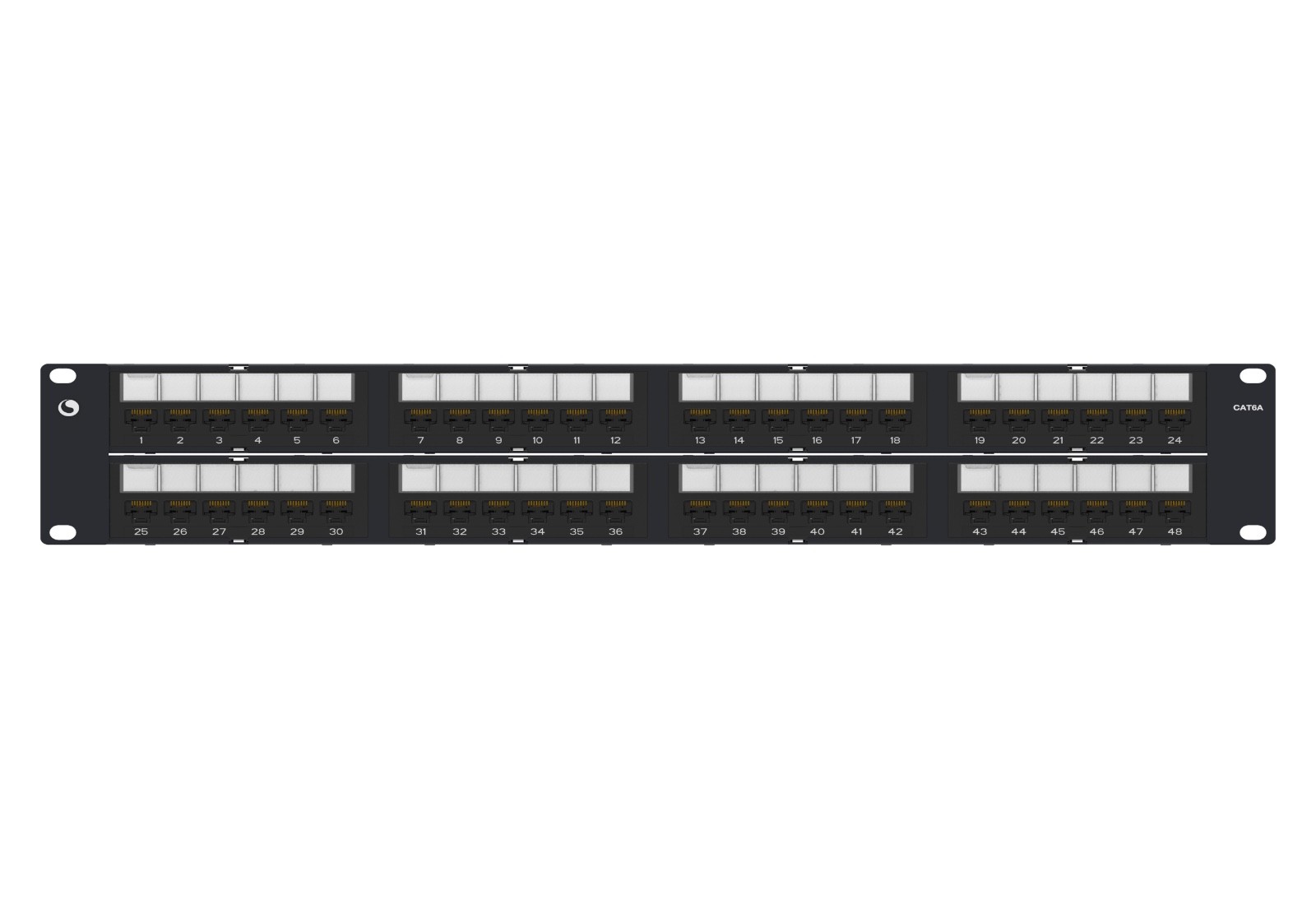 Commscope uniprise cat6a 48-port 2U patch panel, UNP-6A-DM-2U-48