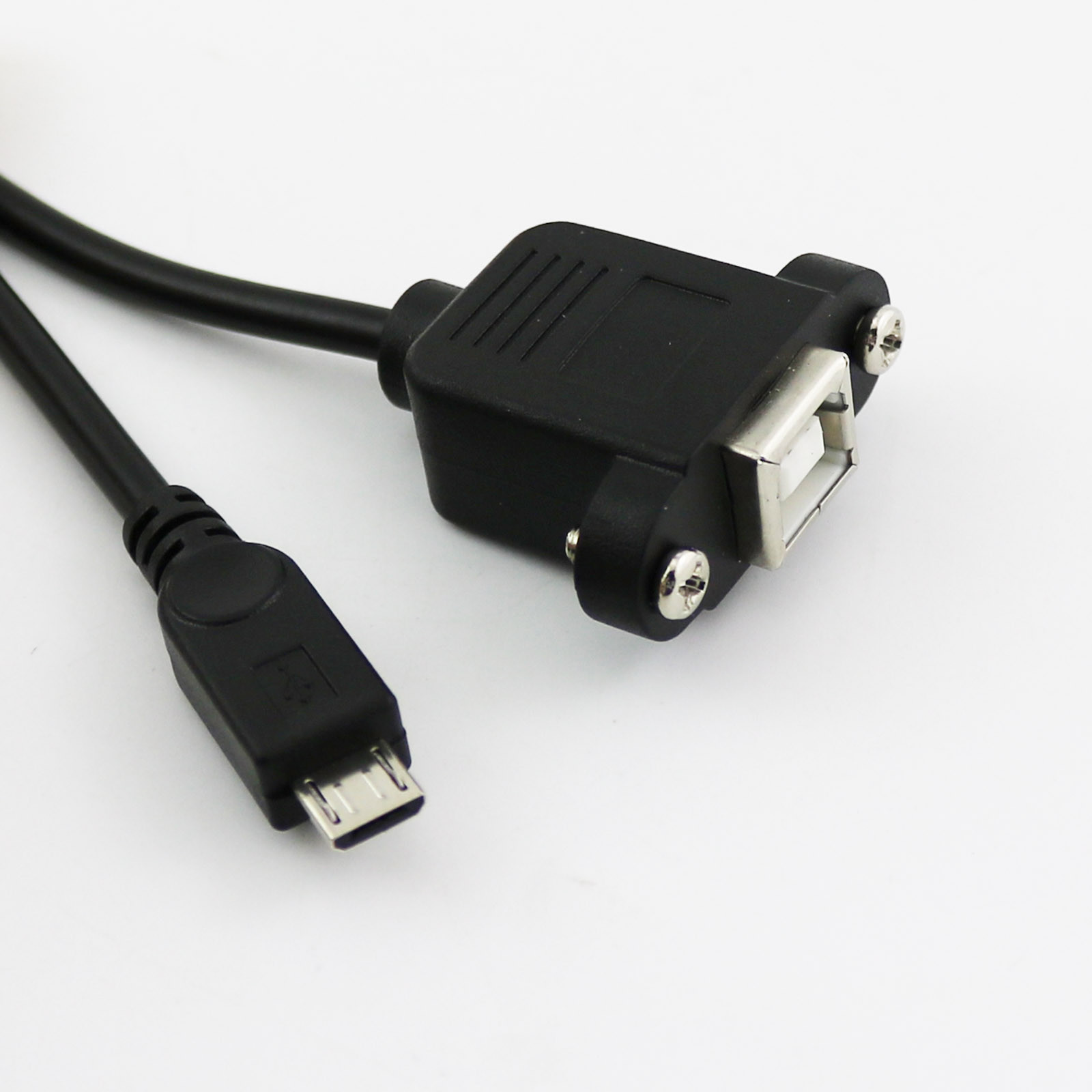 10pcs Micro USB 5 Pin Male to USB 2.0 B Female Socket Printer Panel Mount Cable