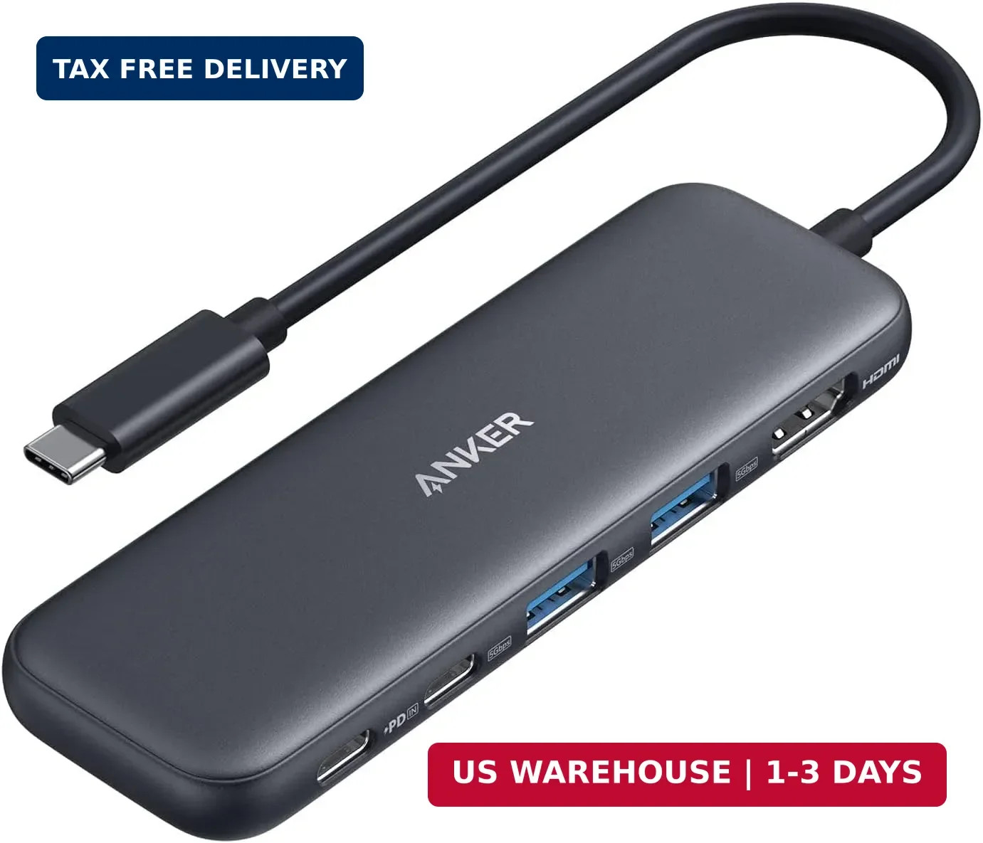 Anker USB C Hub, 5-in-1 USBC to HDMI Splitter with 4K Display