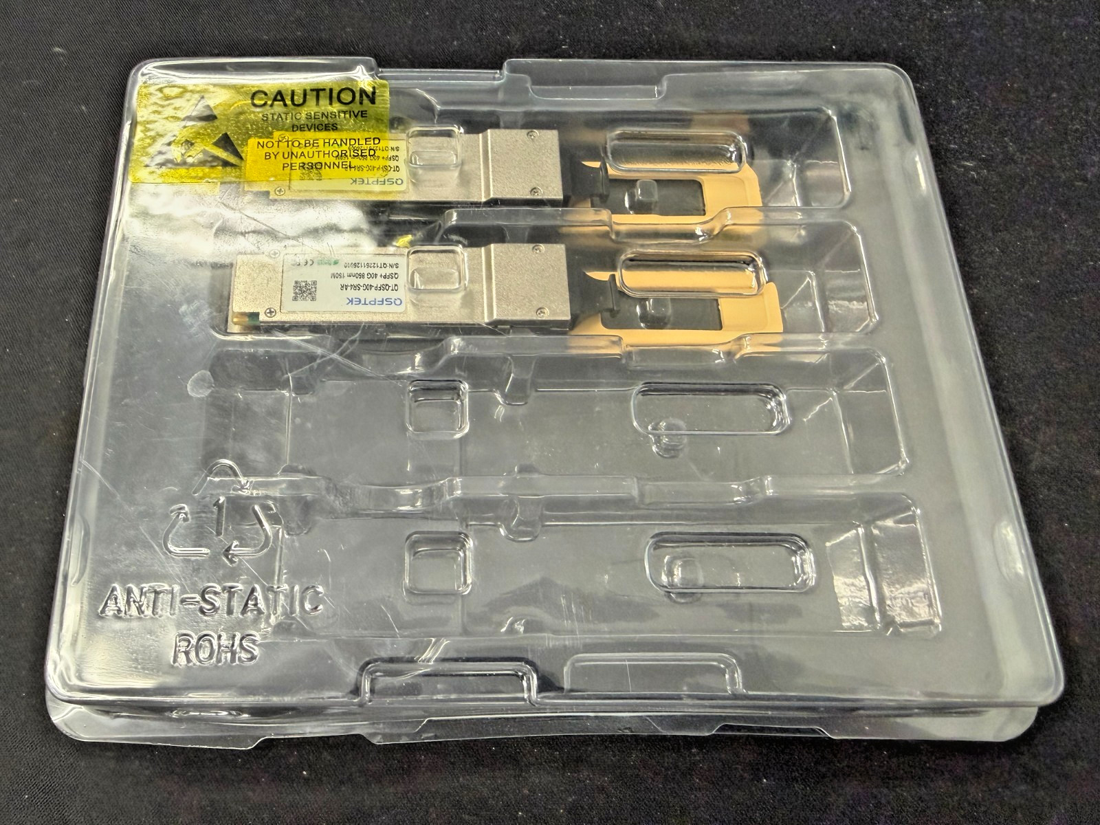 QSFPTEK QT-QSFP-40G-SR4-AR QSFP+ 40G 850nm 150M MPO Transceiver Lot of 2