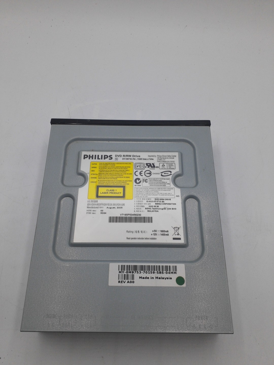 Philips DVD8701/96 DVD CD RW Internal Drive Black 0M9753