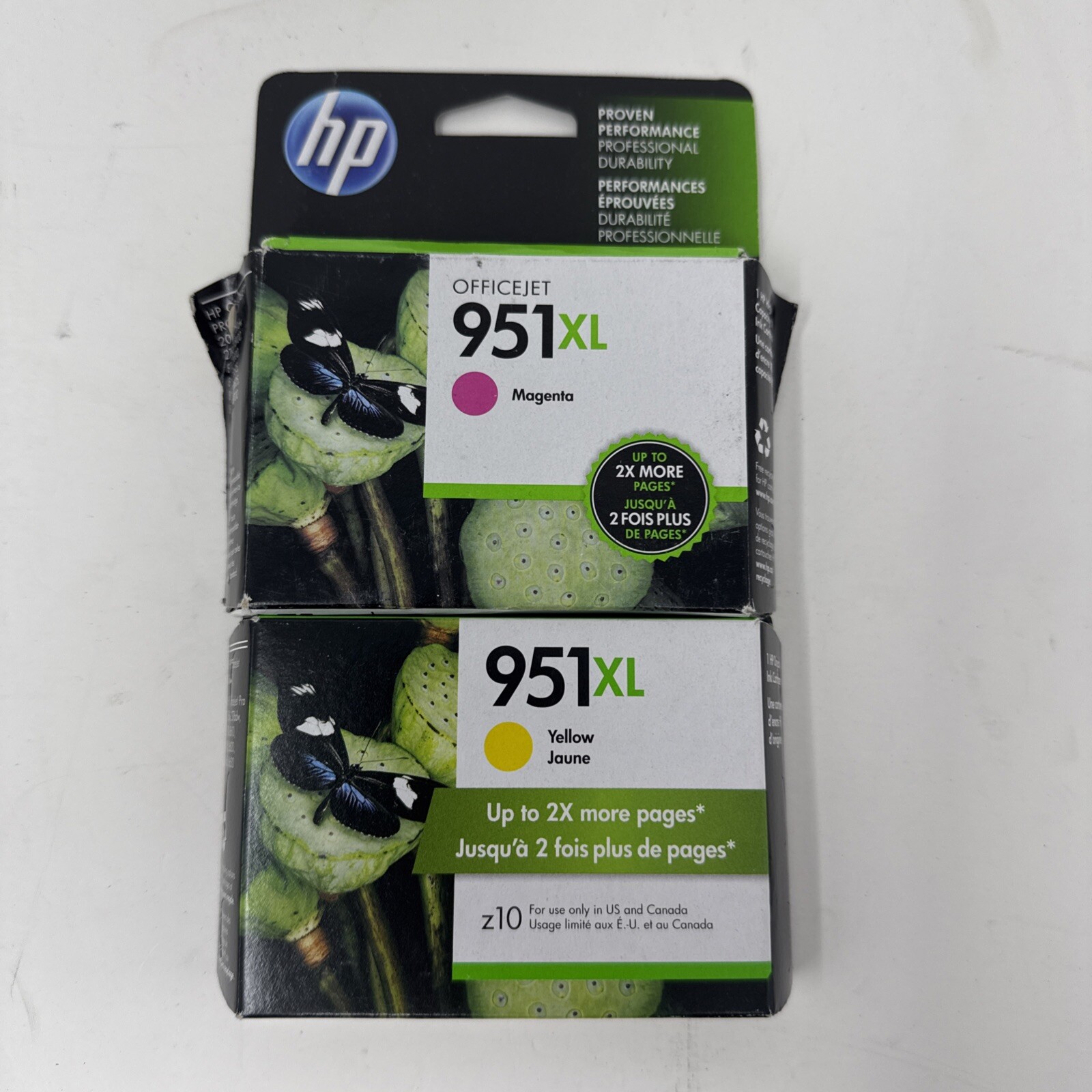 HP 951XL Yellow  And Magenta High Yield Ink Cartridge (CN048AN CN047AN #140) Exp