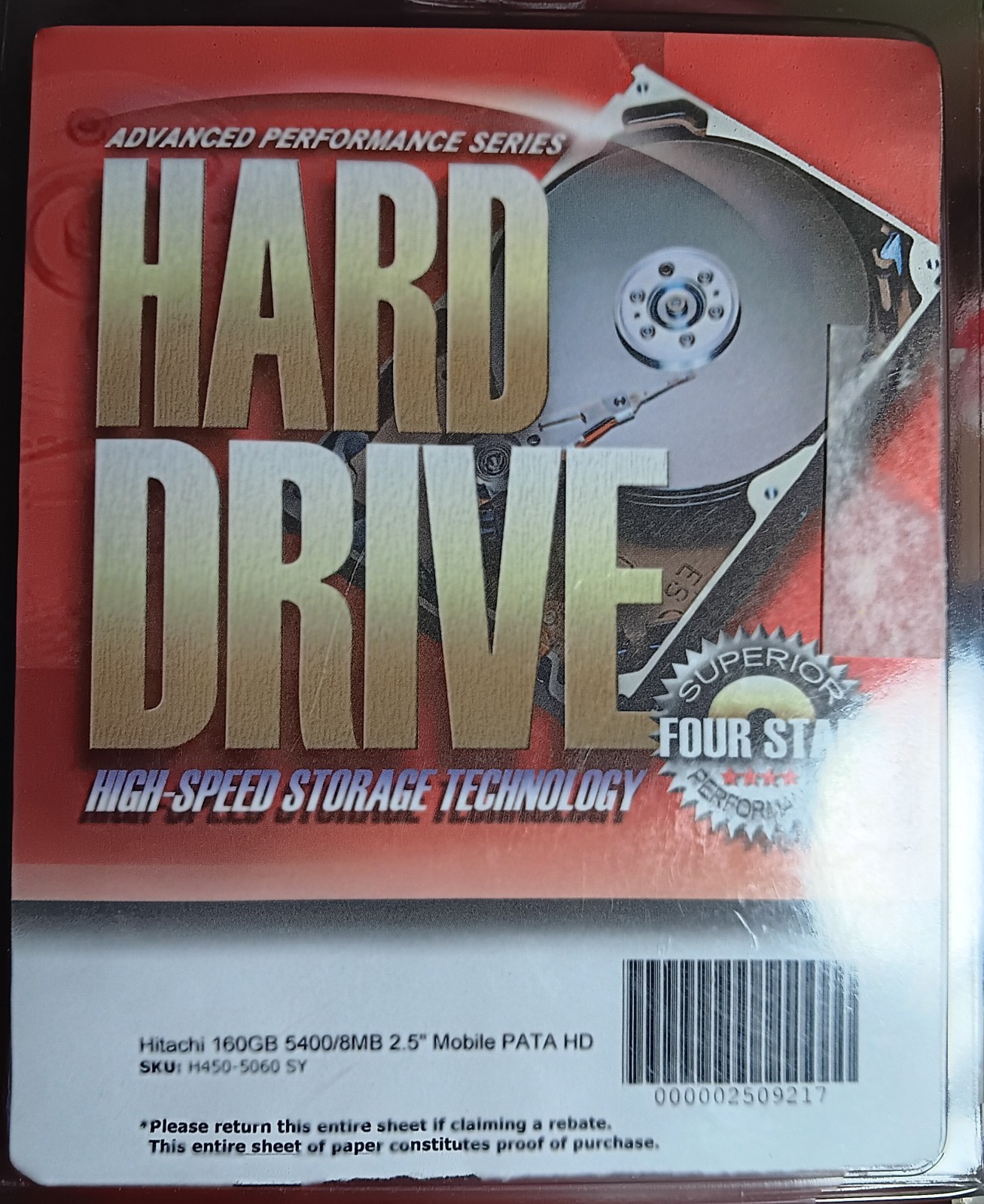 Brand New Hitachi 160GB/8MB Model HTS541616J9AT00 Digital Hard Drive