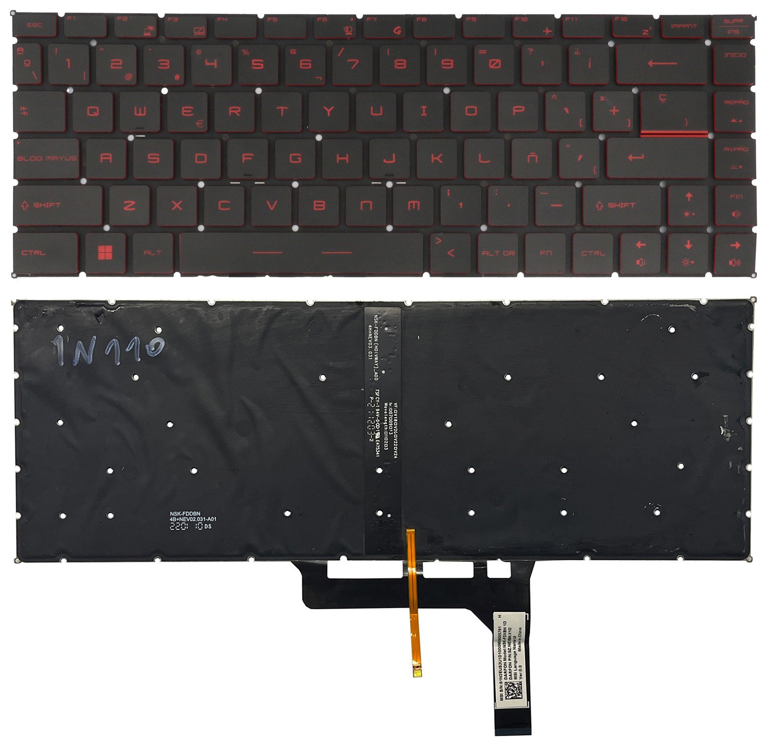 Original SPANISH Keyboard for MSI GF63 GF65 Thin 9SD GS65 Stealth Thin 8RC LED