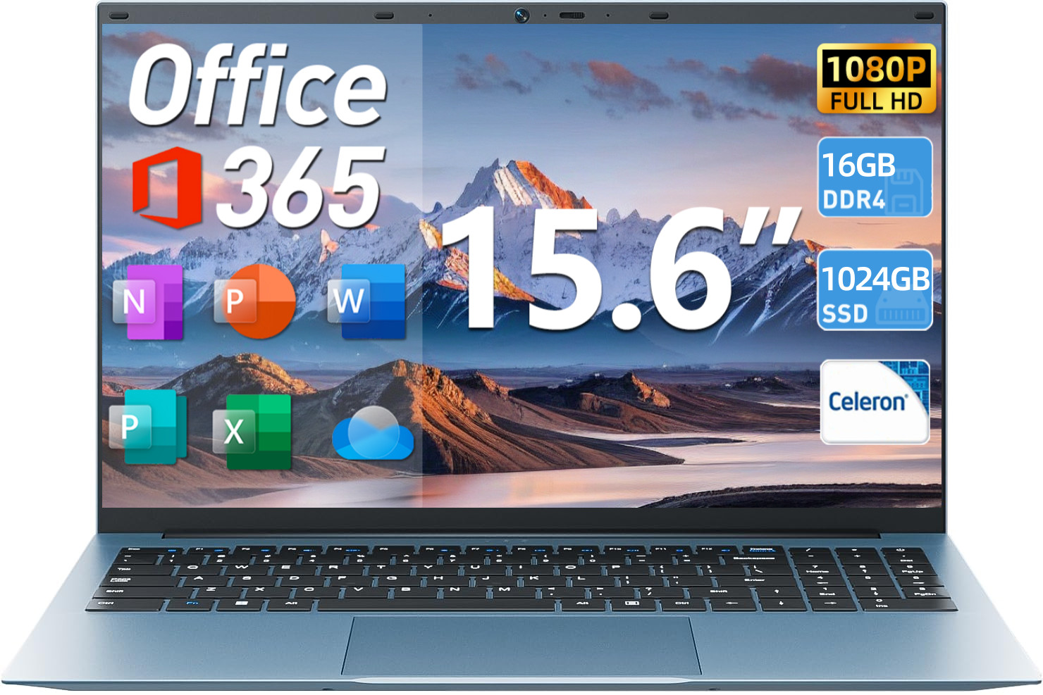 SGIN 15.6" Laptop Win11 PRO 16GB RAM 1TB SSD Intel N5100 WiFi6 RJ45 USB-C, NEW