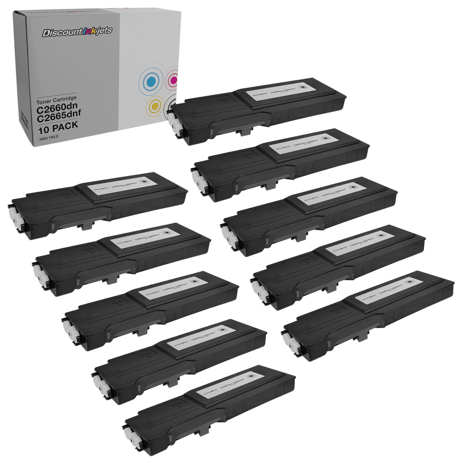 10 BLACK 593-BBBU Toner for Dell C2660 C2665dnf Extra High Yield RD80W Cartridge